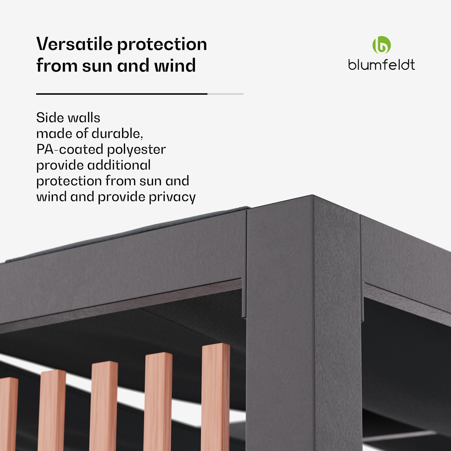 Blumfeldt Shade Cove Vert pergola 3x3m privacy screen, powder-coated, weatherproof Vert | Black