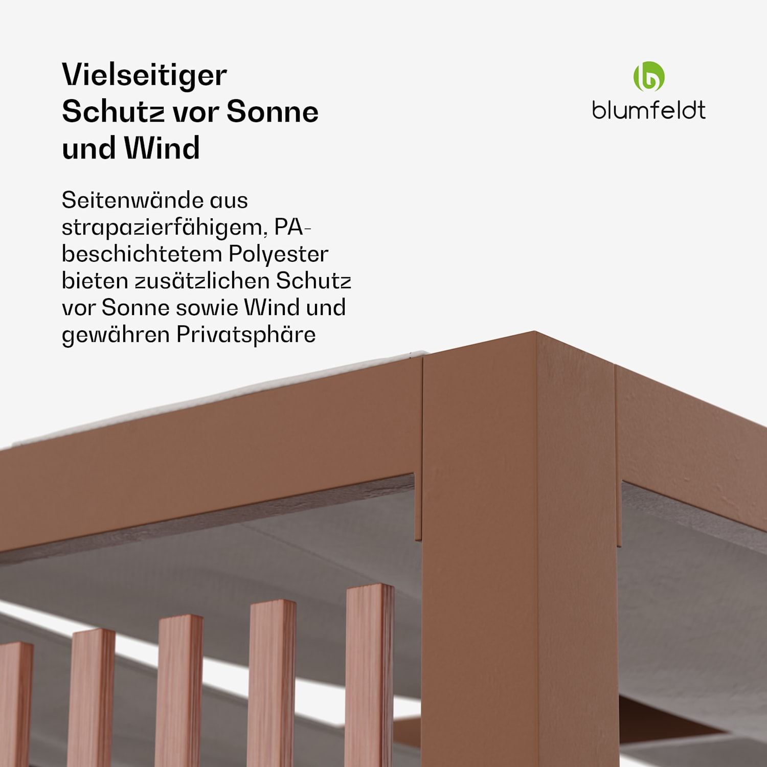 Blumfeldt Shade Cove Vert Pergola 3x3m Sichtschutz pulverbeschichtet wetterfest Vert | Weiß
