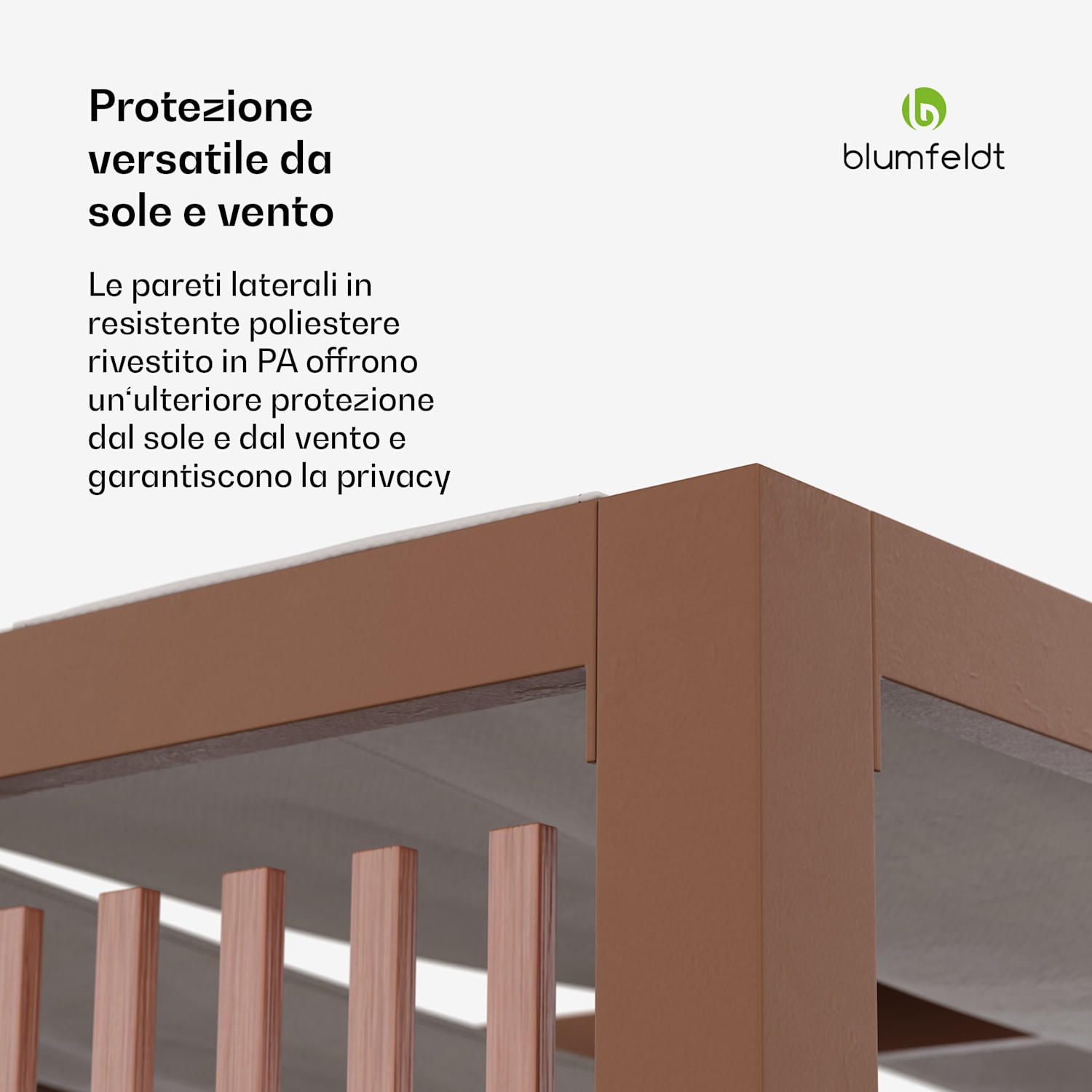 Blumfeldt Shade Cove Vert - Pergola, 3x3m, schermo per la privacy, verniciatura a polvere, resistente alle intemperie Vert | Branco