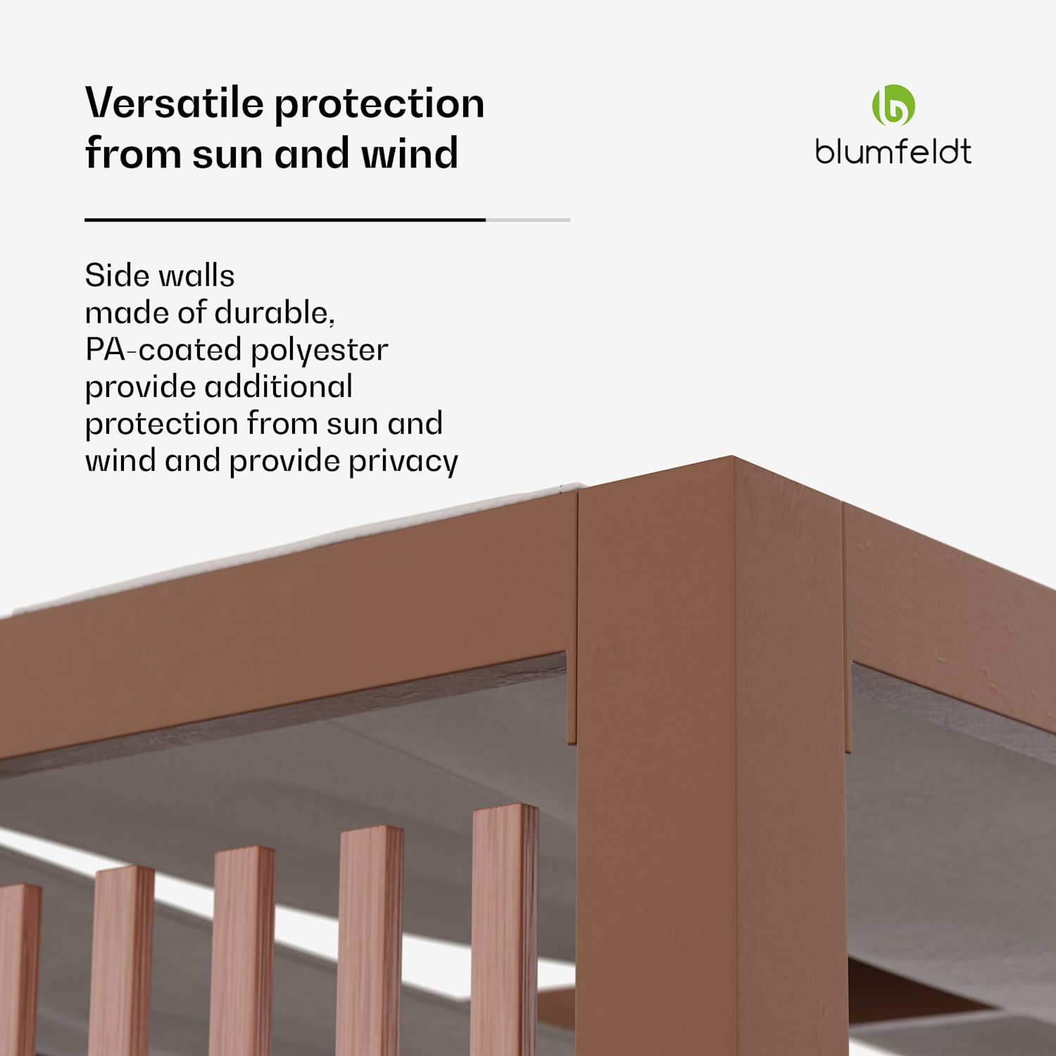 Blumfeldt Shade Cove Vert, pergola, 3 x 3 m, bočné steny, práškovo lakovaná farba, odolná voči poveternostným vplyvom Vert | Biela