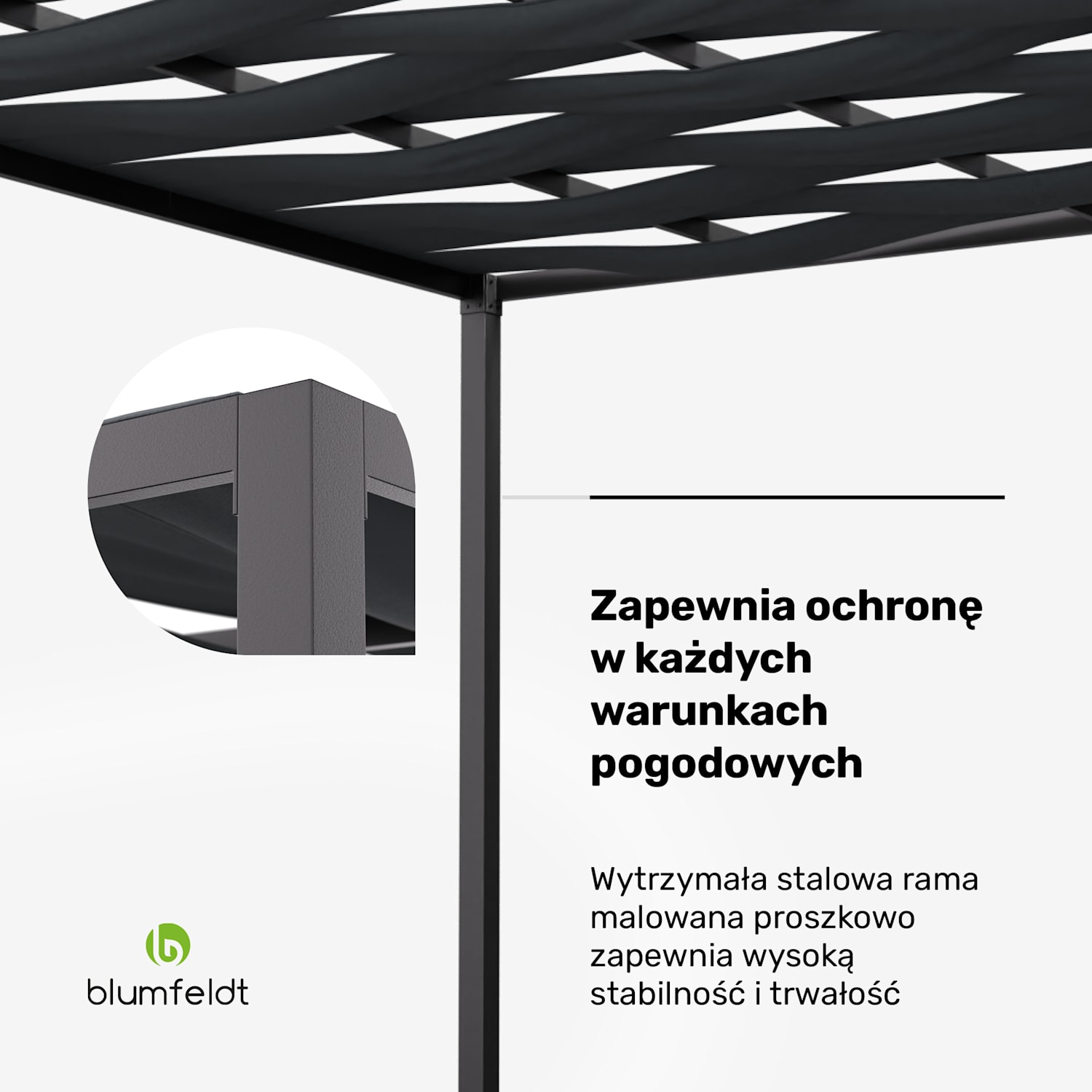 Blumfeldt Shade Cove GreenWall, pergola, 3 x 3 m, ochrona prywatności, powłoka proszkowa, odporna na warunki atmosferyczne GreenWall | Czarny