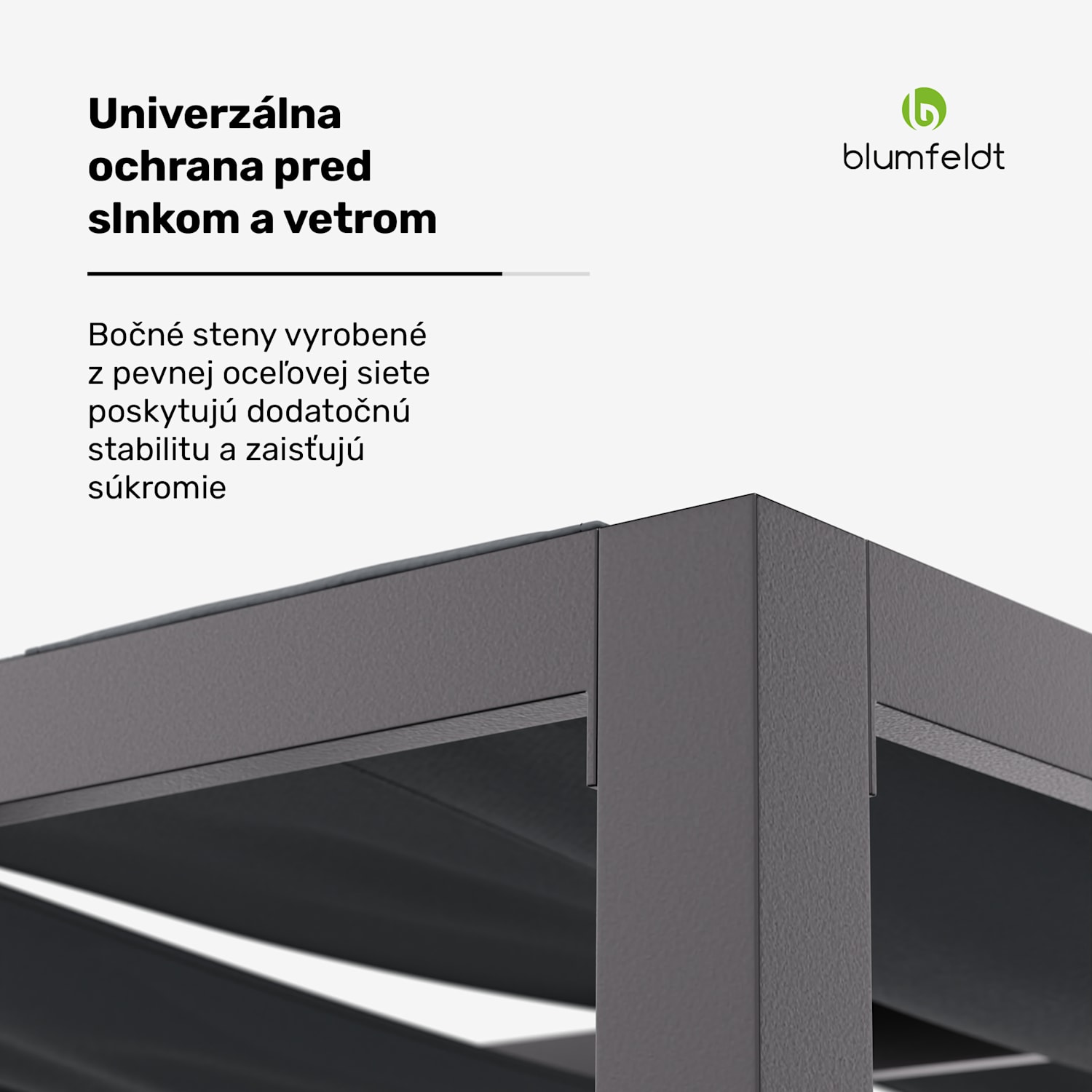 Blumfeldt Shade Cove GreenWall, pergola, 3 x 3 m, bočné steny, práškovo lakovaná farba, odolná voči poveternostným vplyvom GreenWall | Čierna