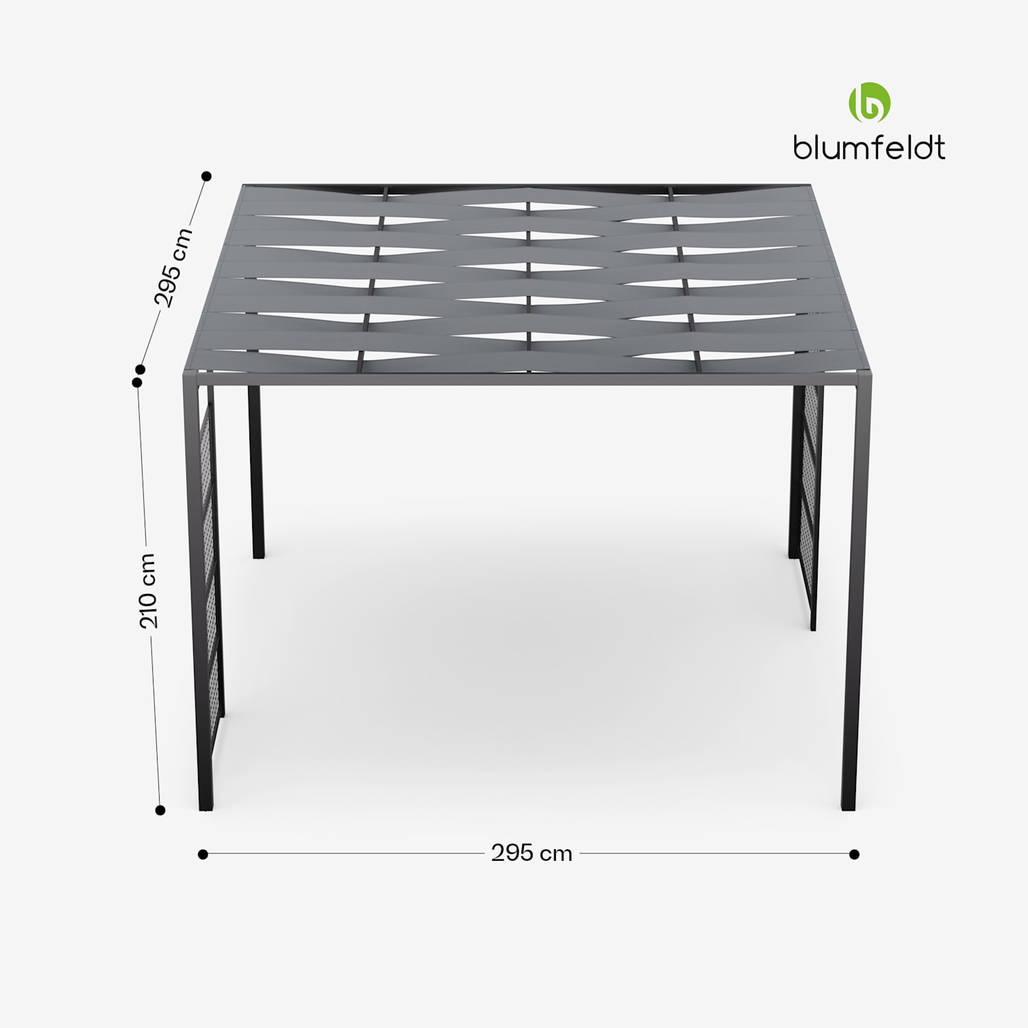 Blumfeldt Shade Cove GreenWall, pergola, 3 x 3 m, bočné steny, práškovo lakovaná farba, odolná voči poveternostným vplyvom GreenWall | Čierna