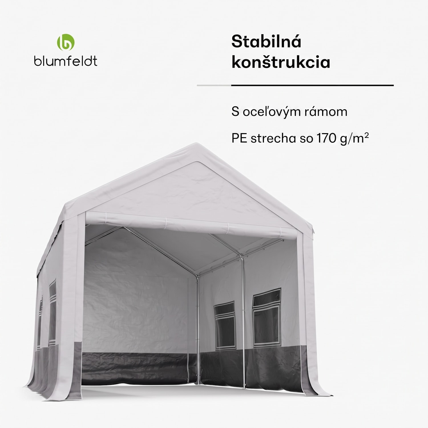 Party Haven, stan, 400 x 296 x 280 cm, odolný voči poveternostným vplyvom, oceľový rám, jednoduchá montáž, s bočnými stenami 3 x 4 m