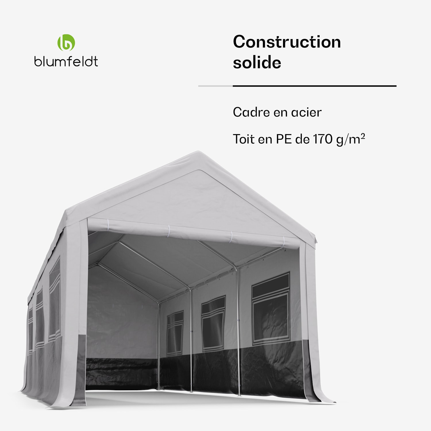 Party Haven tent 598 x 296 x 280 cm weerbestendige stof stalen frame eenvoudige montage met zijwanden 3 x 6 m