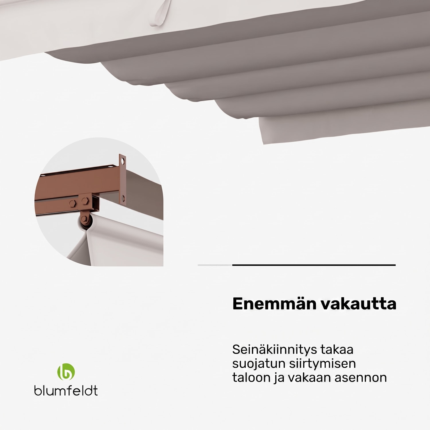 Blumfeldt Pantheon Wall Pergola 3x3m seinäkiinnitteinen säänkestävä jauhemaalattu teräs 3 x 3 m | Hiekka