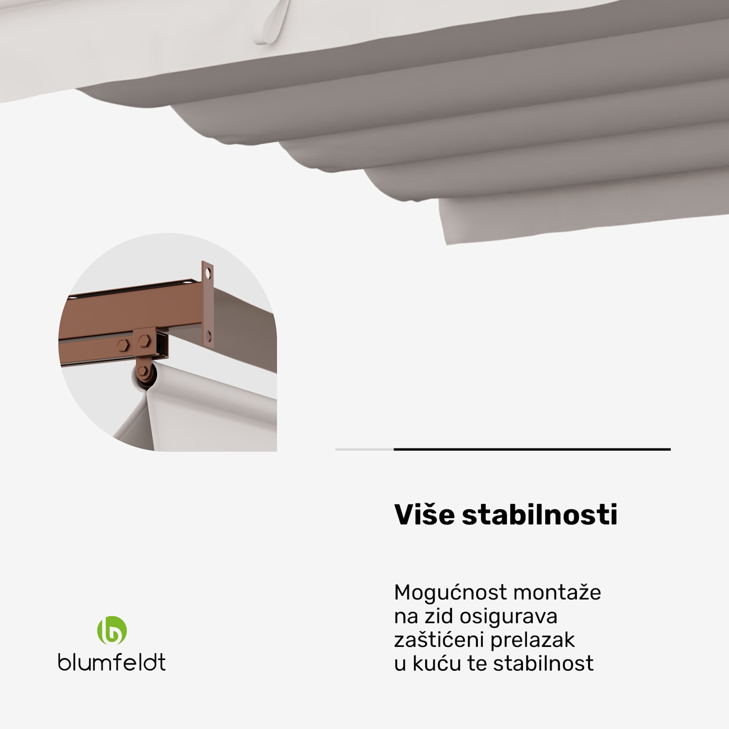 Blumfeldt Pantheon Wall Pergola, zidna pergola, 3 x 3 m, čelik premazan prahom, otporan na vremenske uvjete 3 x 3 m | Pijesak