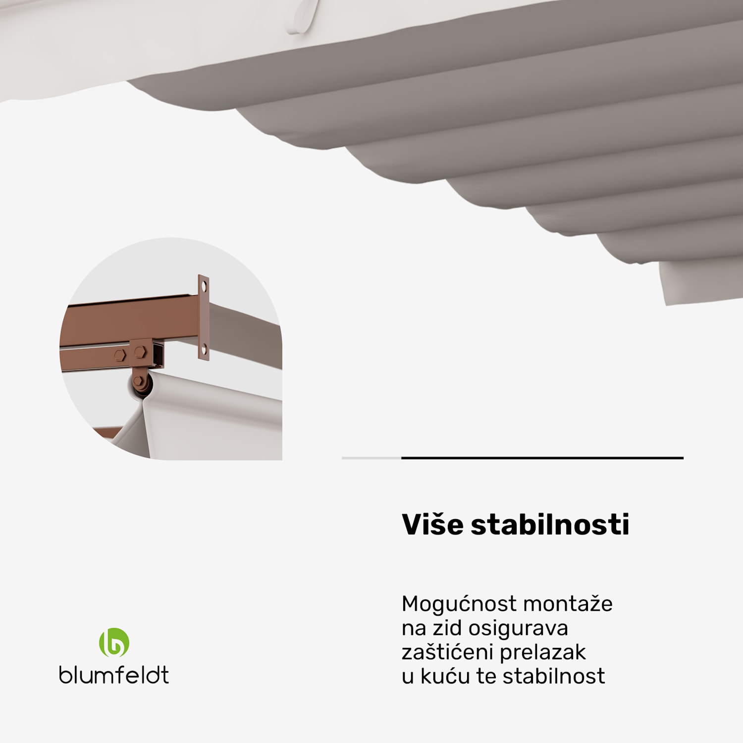 Blumfeldt Pantheon zidna pergola, zidna pergola, 3 x 4 m, čelik premazan prahom, otporan na vremenske uvjete 3 x 4 m | Pijesak