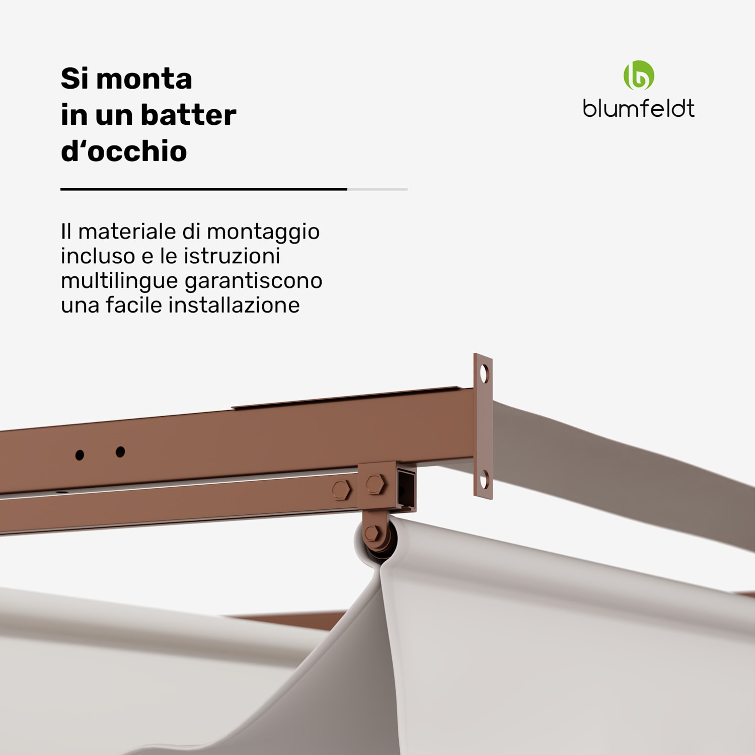 Blumfeldt Pantheon Wall - Pergola, 3x4m, fissaggio alla parete, resistente alle intemperie, acciaio verniciato a polveri 3 x 4 m | Sabbia