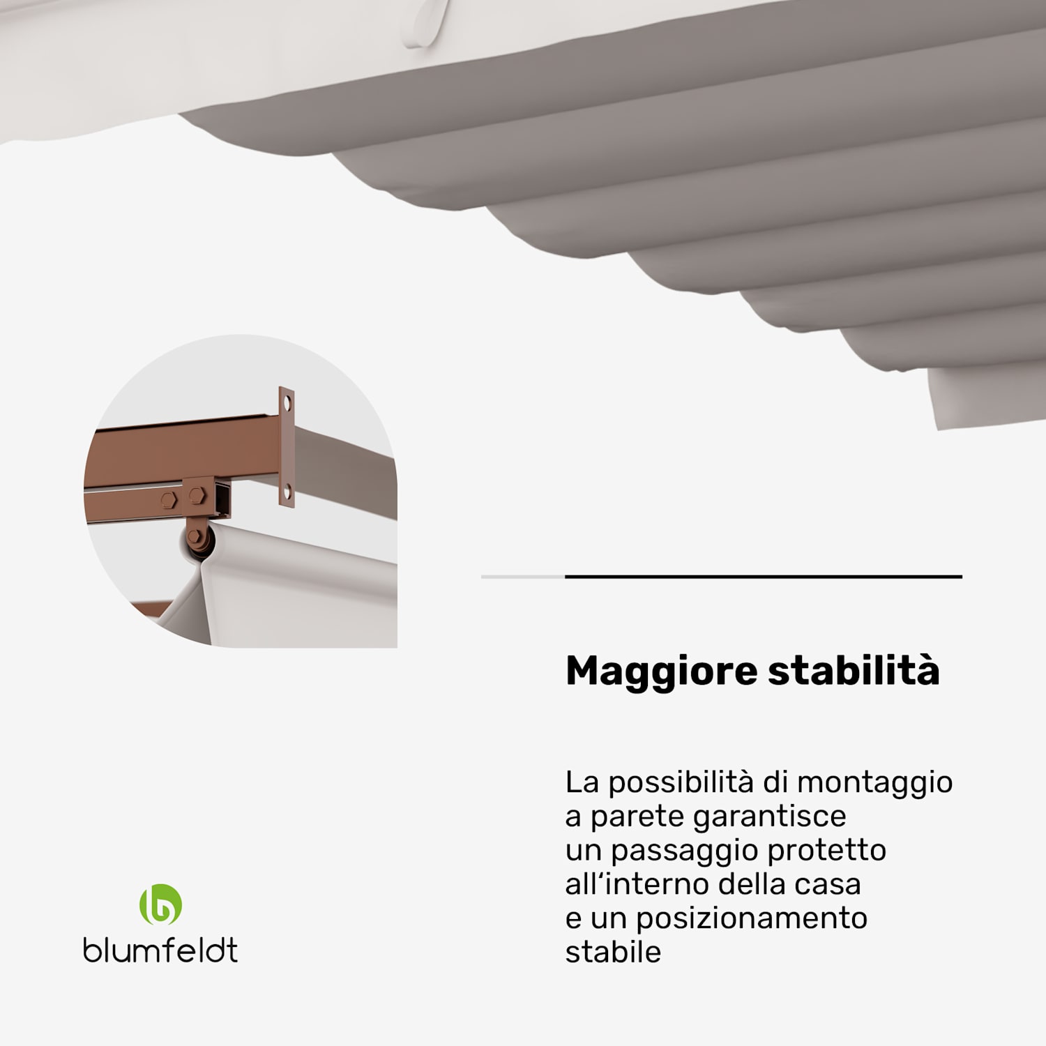 Blumfeldt Pantheon Wall - Pergola, 3x4m, fissaggio alla parete, resistente alle intemperie, acciaio verniciato a polveri 3 x 4 m | Sabbia