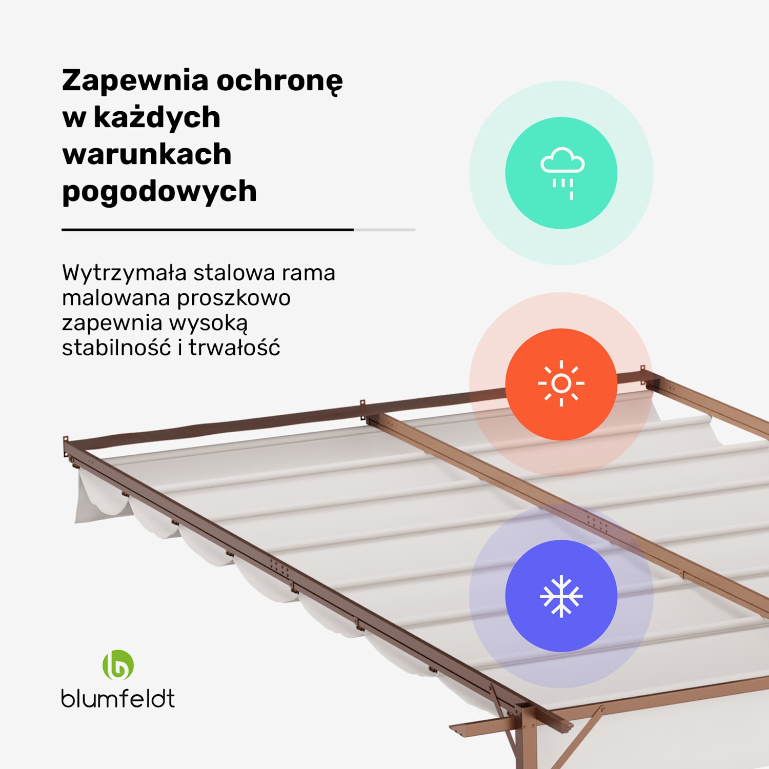 Blumfeldt Pantheon Wall, pergola 3 x 4 m, do montażu naściennego, stal malowana proszkowo, odporna na warunki atmosferyczne 3 x 4 m | Piasek