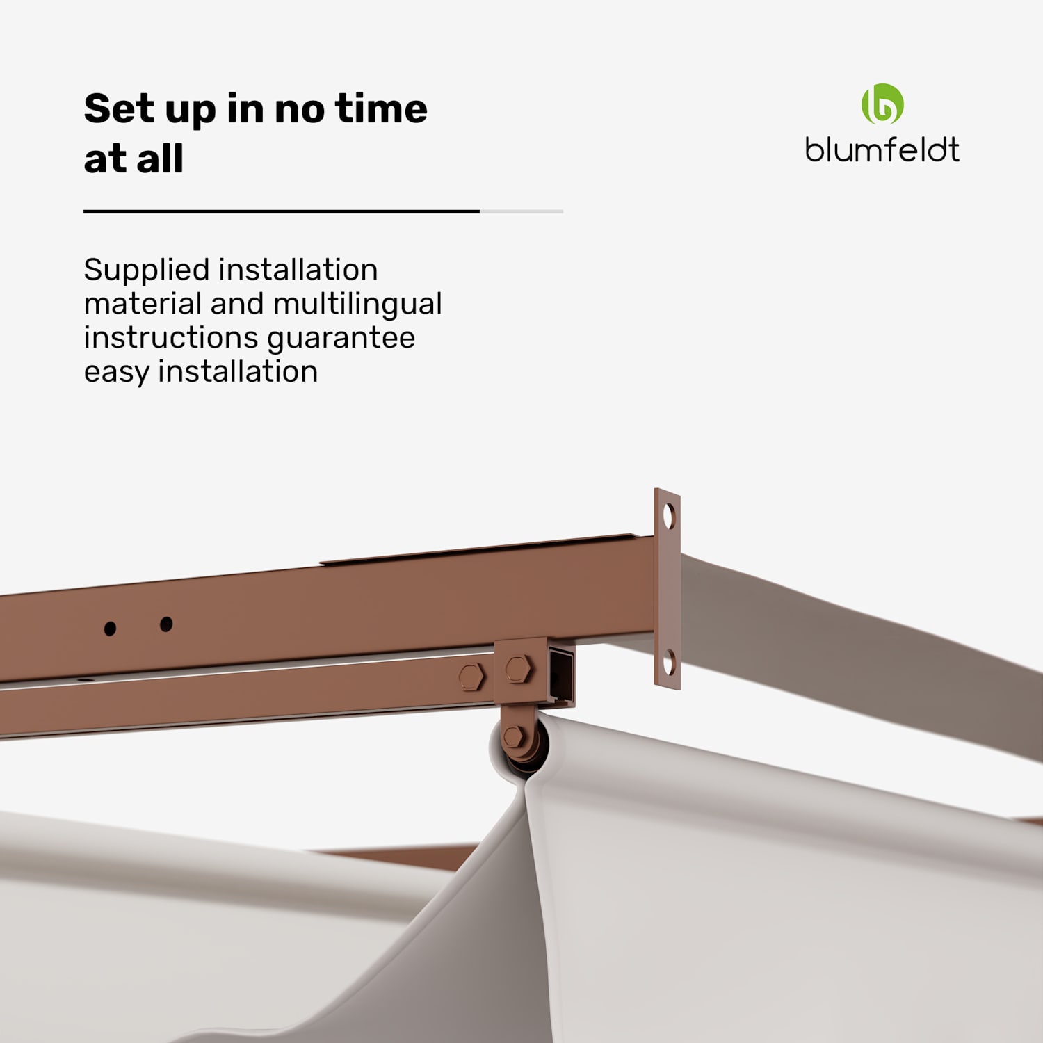 Blumfeldt Pantheon Wall Pergola 3x3m seinäkiinnitteinen säänkestävä jauhemaalattu teräs 3 x 4 m | Hiekka