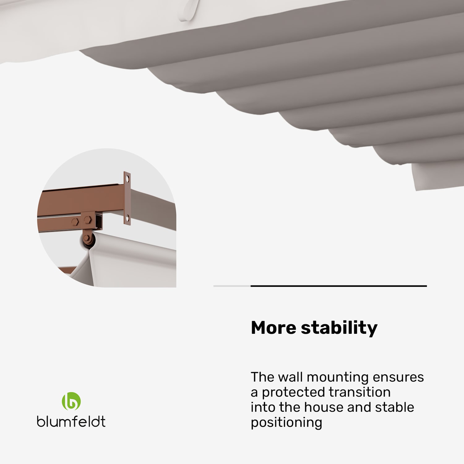 Blumfeldt Pantheon Wall Pergola 3x3m seinäkiinnitteinen säänkestävä jauhemaalattu teräs 3 x 4 m | Hiekka