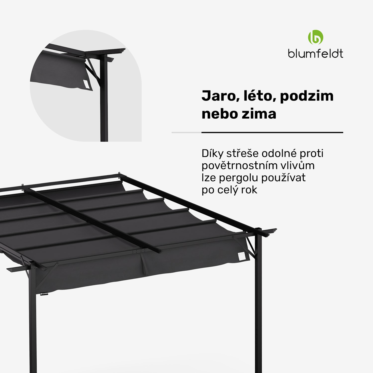 Blumfeldt Pantheon Wall Pergola, nástěnná pergola, 3 x 3 m, práškově lakovaná ocel, odolná proti povětrnostním vlivům 3 x 3 m | Tmavě šedá