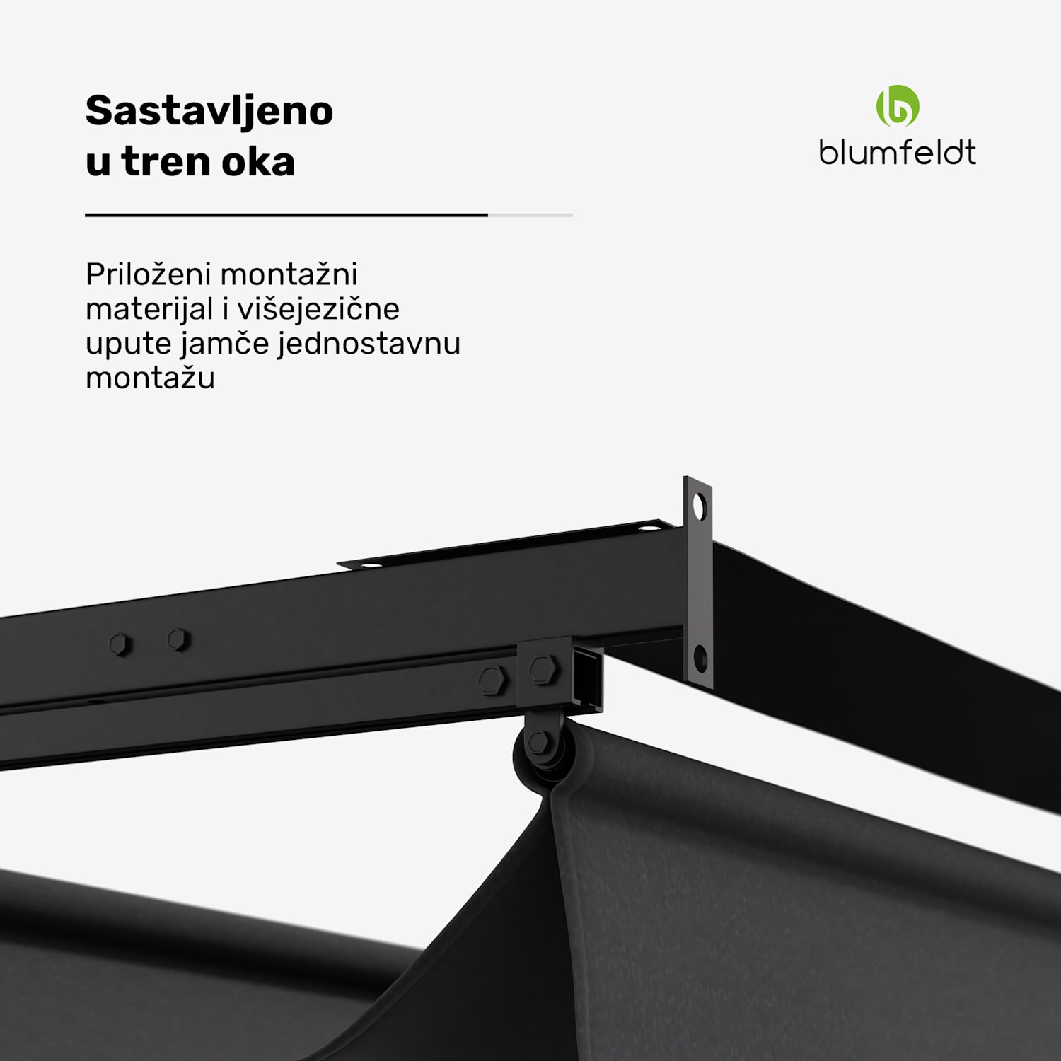 Blumfeldt Pantheon Wall Pergola, zidna pergola, 3 x 3 m, čelik premazan prahom, otporan na vremenske uvjete 3 x 3 m | Tamno siva