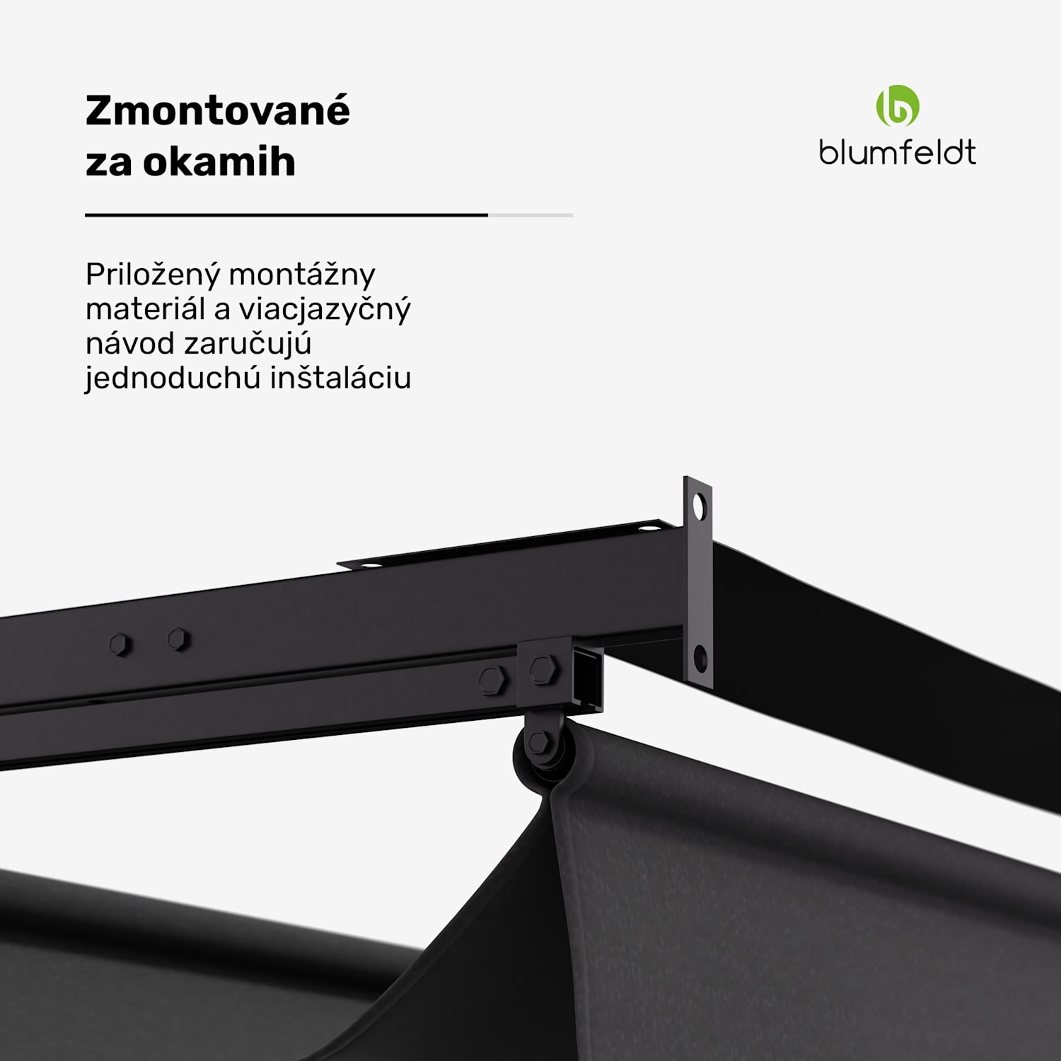 Blumfeldt Pantheon Wall Pergola, nástenná pergola, 3 x 3 m, práškovo lakovná oceľ, odolná voči poveternostným vplyvom 3 x 3 m | Tmavo šedá