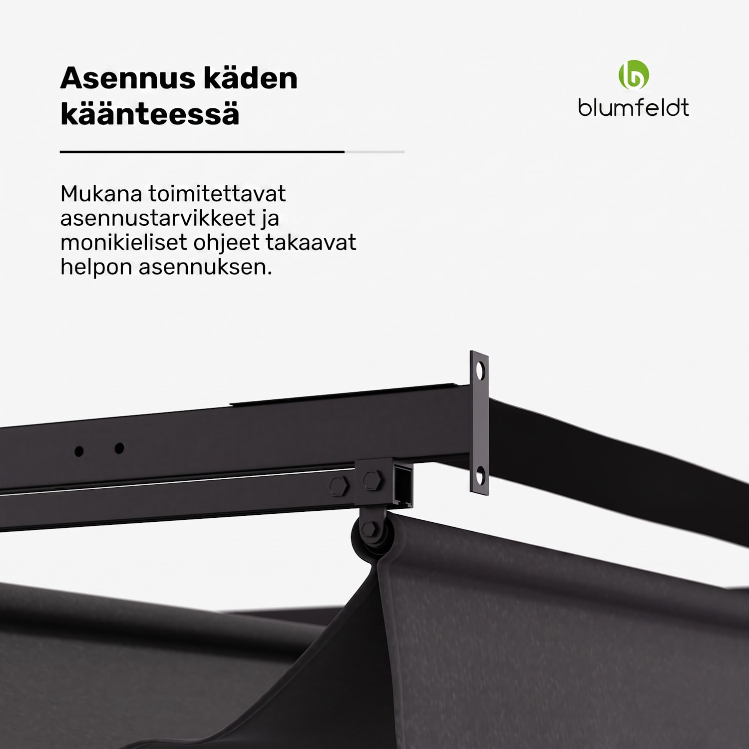 Blumfeldt Pantheon Wall Pergola 3x3m seinäkiinnitteinen säänkestävä jauhemaalattu teräs 3 x 4 m | Tummanharmaa