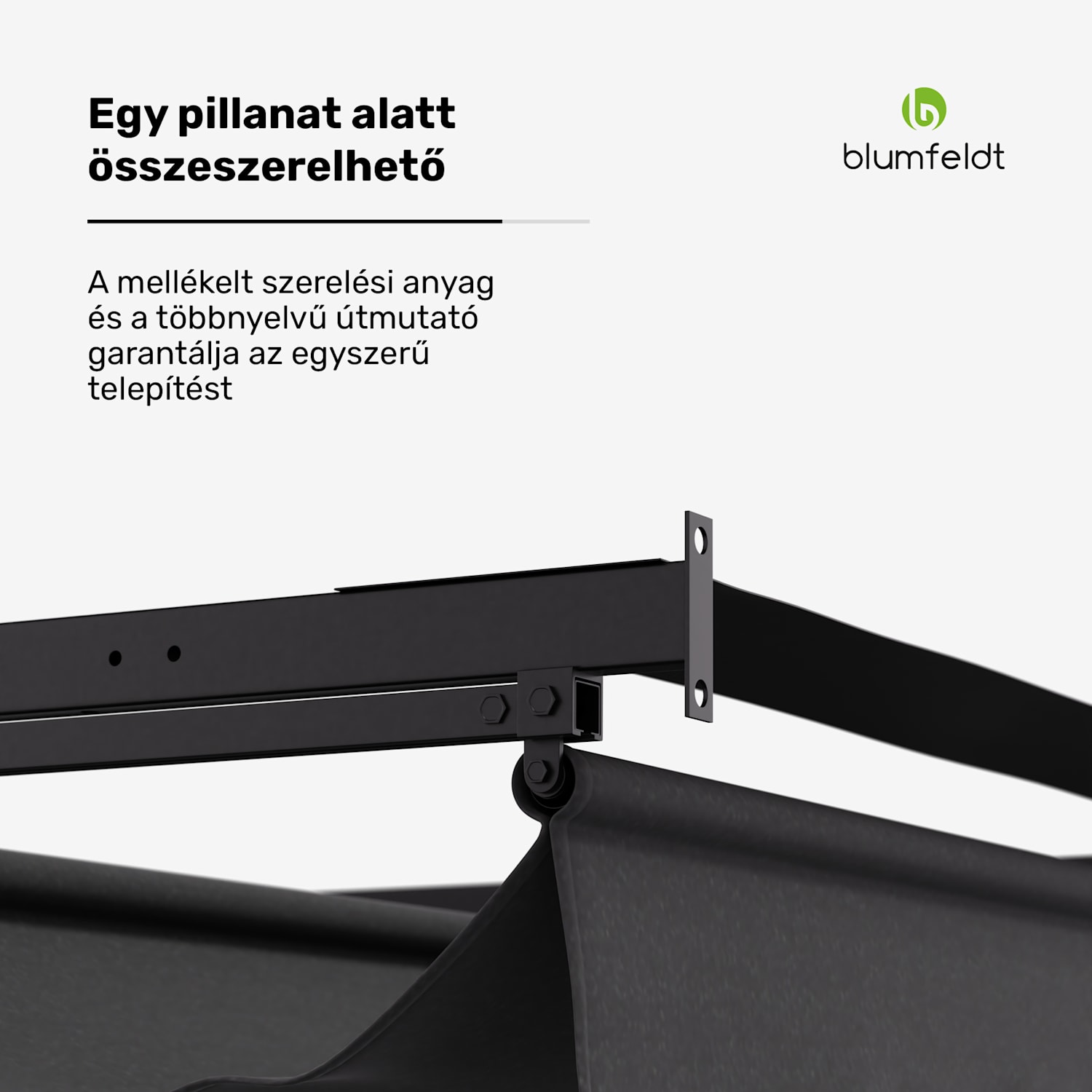 Blumfeldt Pantheon Wall Pergola, fali pergola, 3 x 4 m, porszórt acél, időjárásálló 3 x 4 m | Sötét szürke