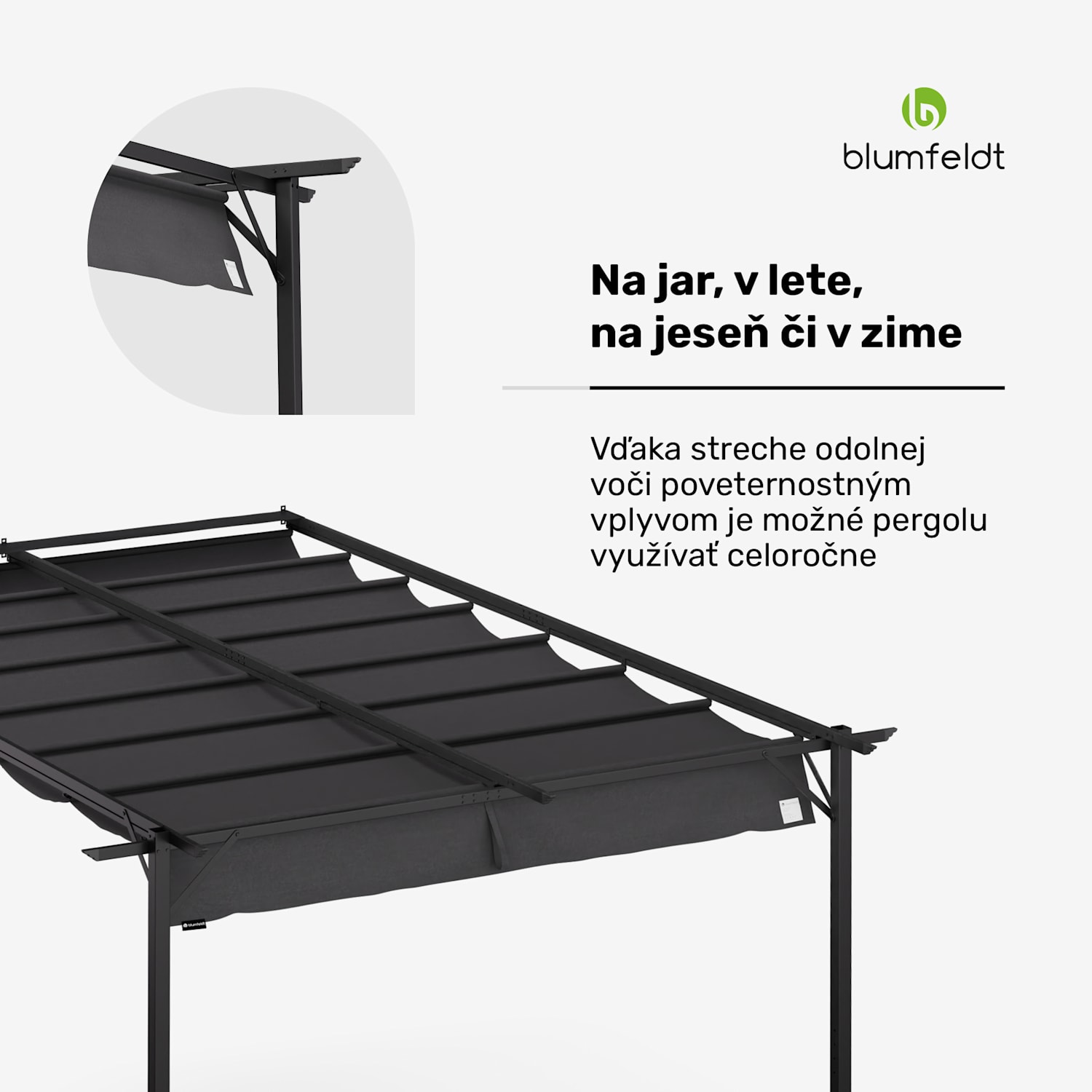 Blumfeldt Pantheon Wall Pergola, nástenná pergola, 3 x 4 m, práškovo lakovná oceľ, odolná voči poveternostným vplyvom 3 x 4 m | Tmavo šedá