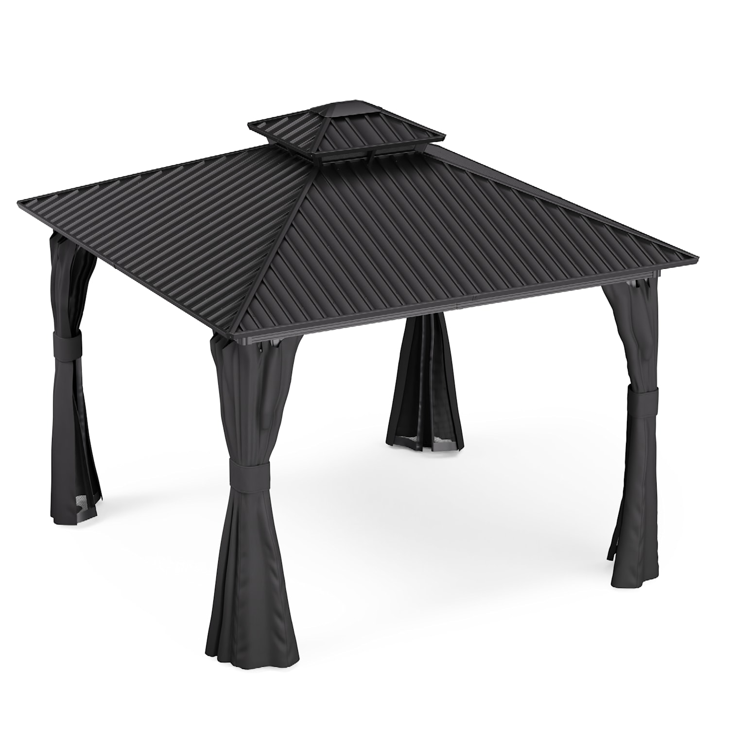 Techo de acero galvanizado ShadeFortress 3x3 m protege del sol, la lluvia y el viento 3 x 3 m