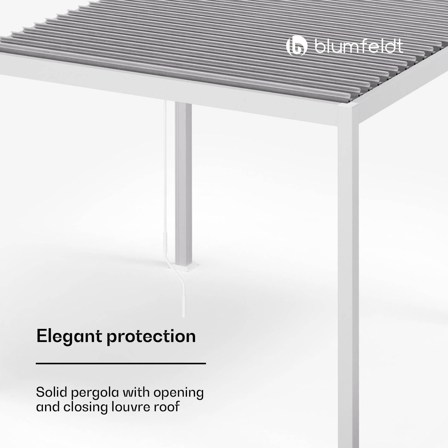 LuminaHaven huvimaja 3 x 3 m sälekatto sinkitystä teräksestä suojaa auringolta, sateelta ja tuulelta 3 x 3 m | Valkoinen