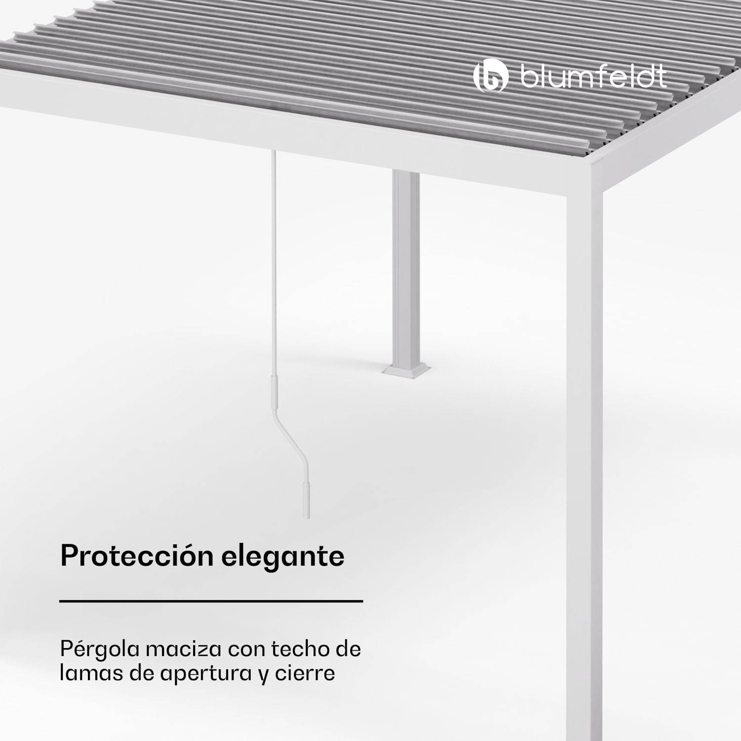 Cenador LuminaHaven 3x4 m techo de lamas de acero galvanizado protege del sol, la lluvia y el viento 3 x 4 m | Blanco