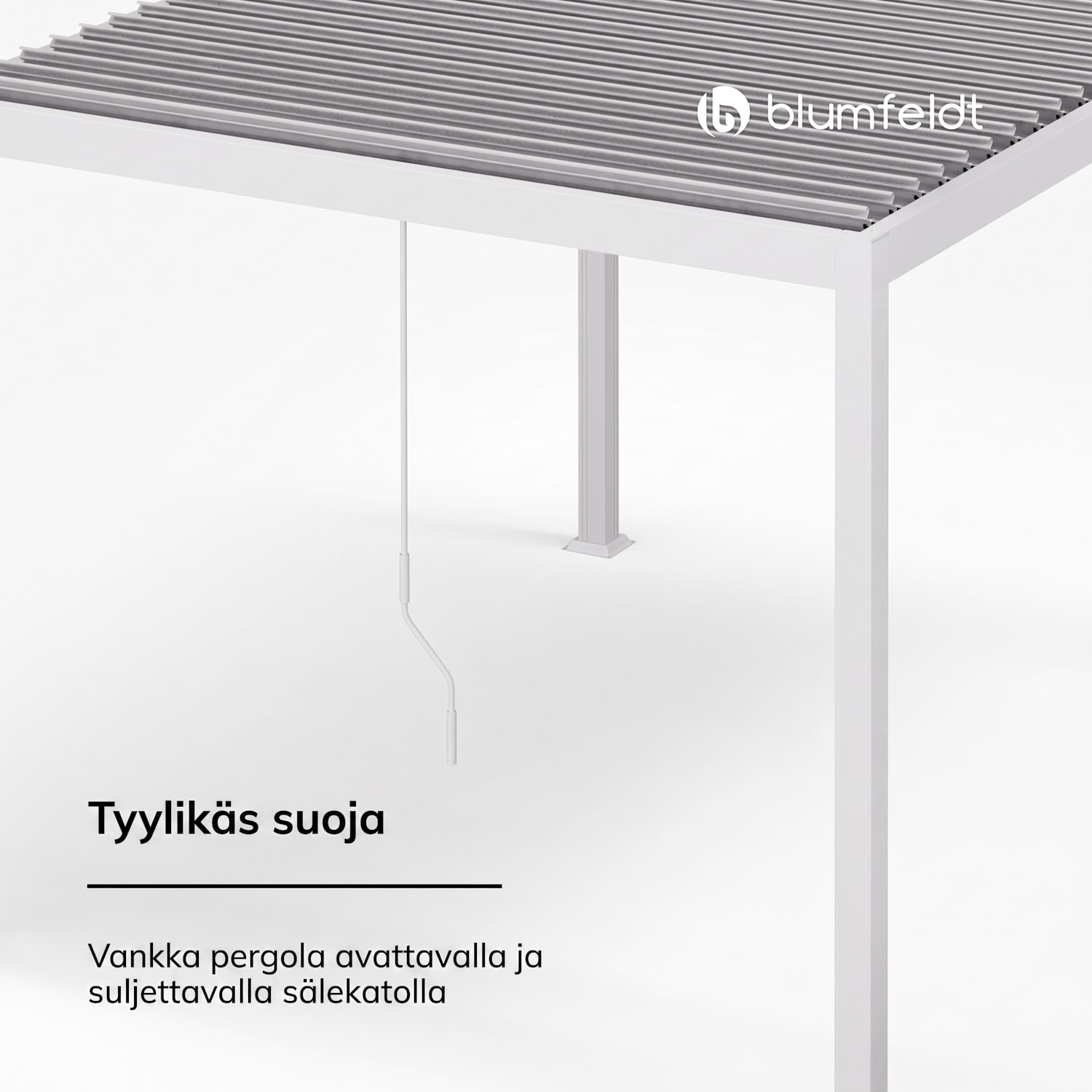 LuminaHaven huvimaja 3 x 4 m sälekatto sinkitystä teräksestä suojaa auringolta, sateelta ja tuulelta 3 x 4 m | Valkoinen