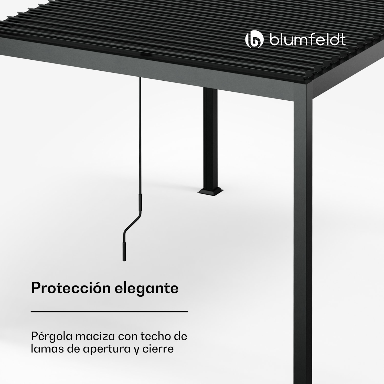 Cenador LuminaHaven 3x4 m techo de lamas de acero galvanizado protege del sol, la lluvia y el viento 3 x 4 m | Negro