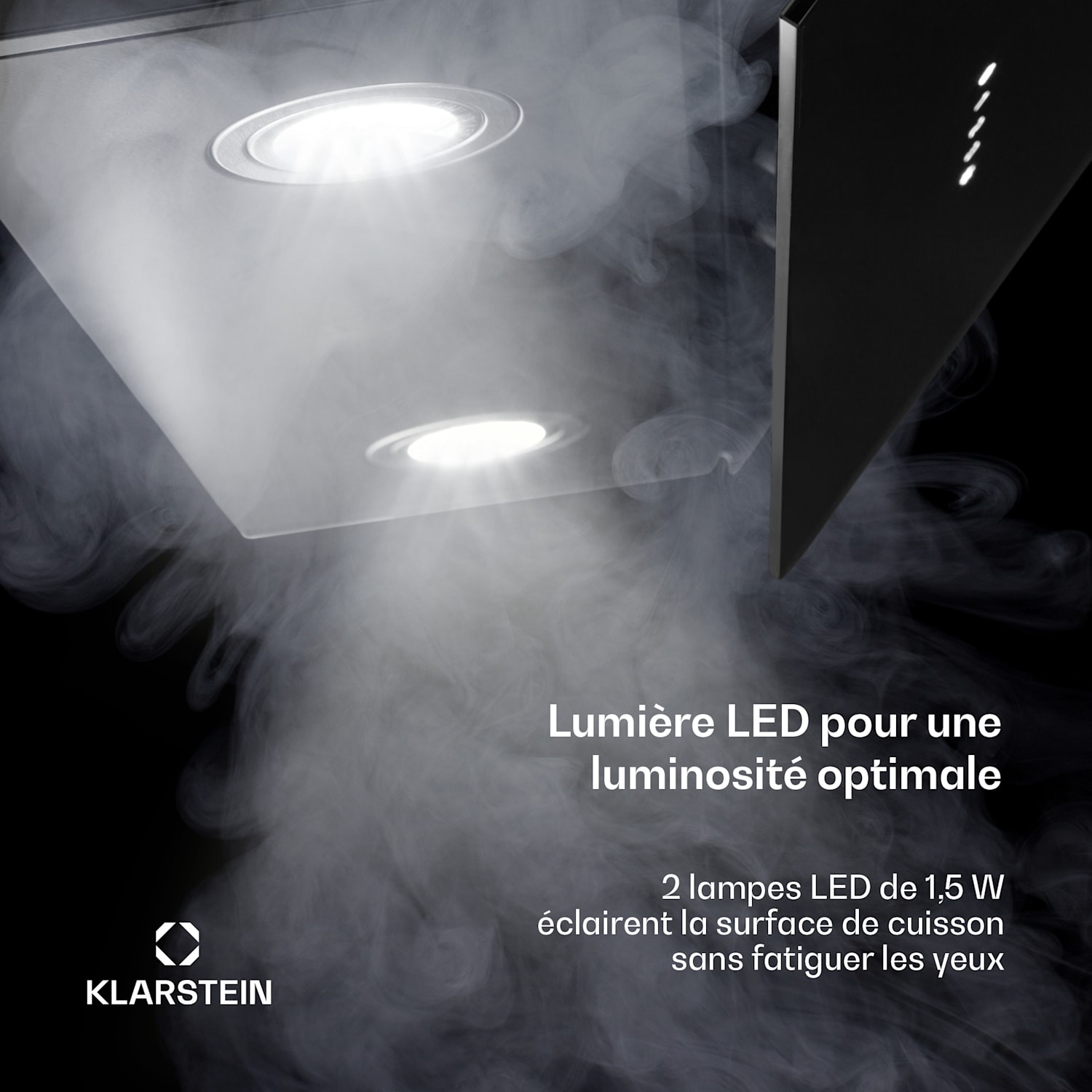 Alina afzuigkap | 70 cm | 594 m³/h | leddisplay | sfeerverlichting | glazen front | EEK A 70 cm | Črna