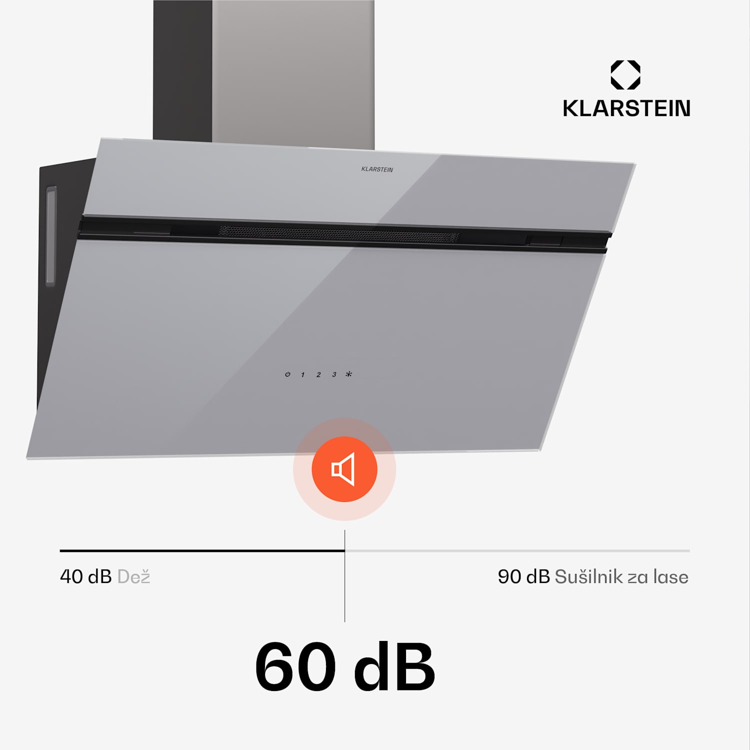 Alina kuhinjska napa, 70 cm, 594 m³/h, LED zaslon, Ambientna osvetlitev, Steklena sprednja stran, EEK A 