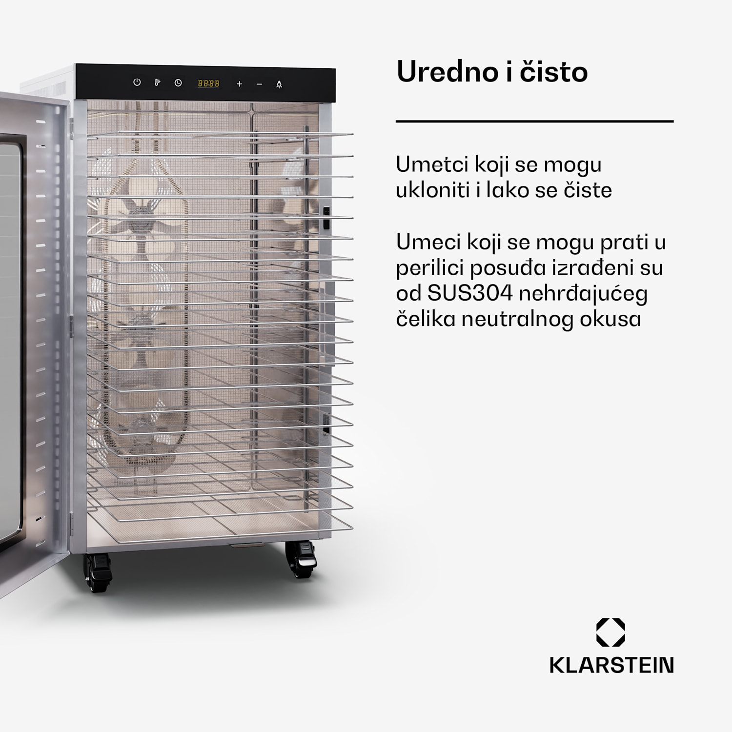 MasterJerky 300 sušilica, 2000 W, 30 - 90 °C, 24-satni tajmer, nehrđajući čelik 