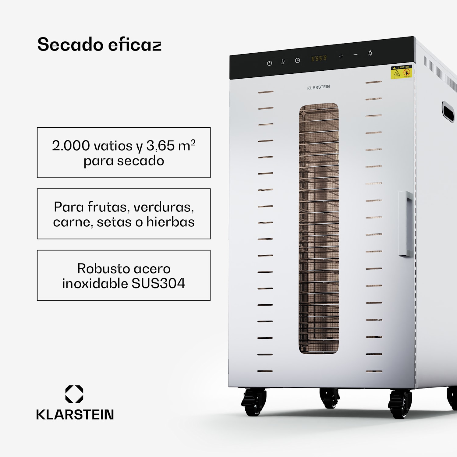 Deshidratador MasterJerky 350 con 2.000 W Rango de temperatura de 30 - 90 °C con temporizador de 24 horas Acero inoxidable 