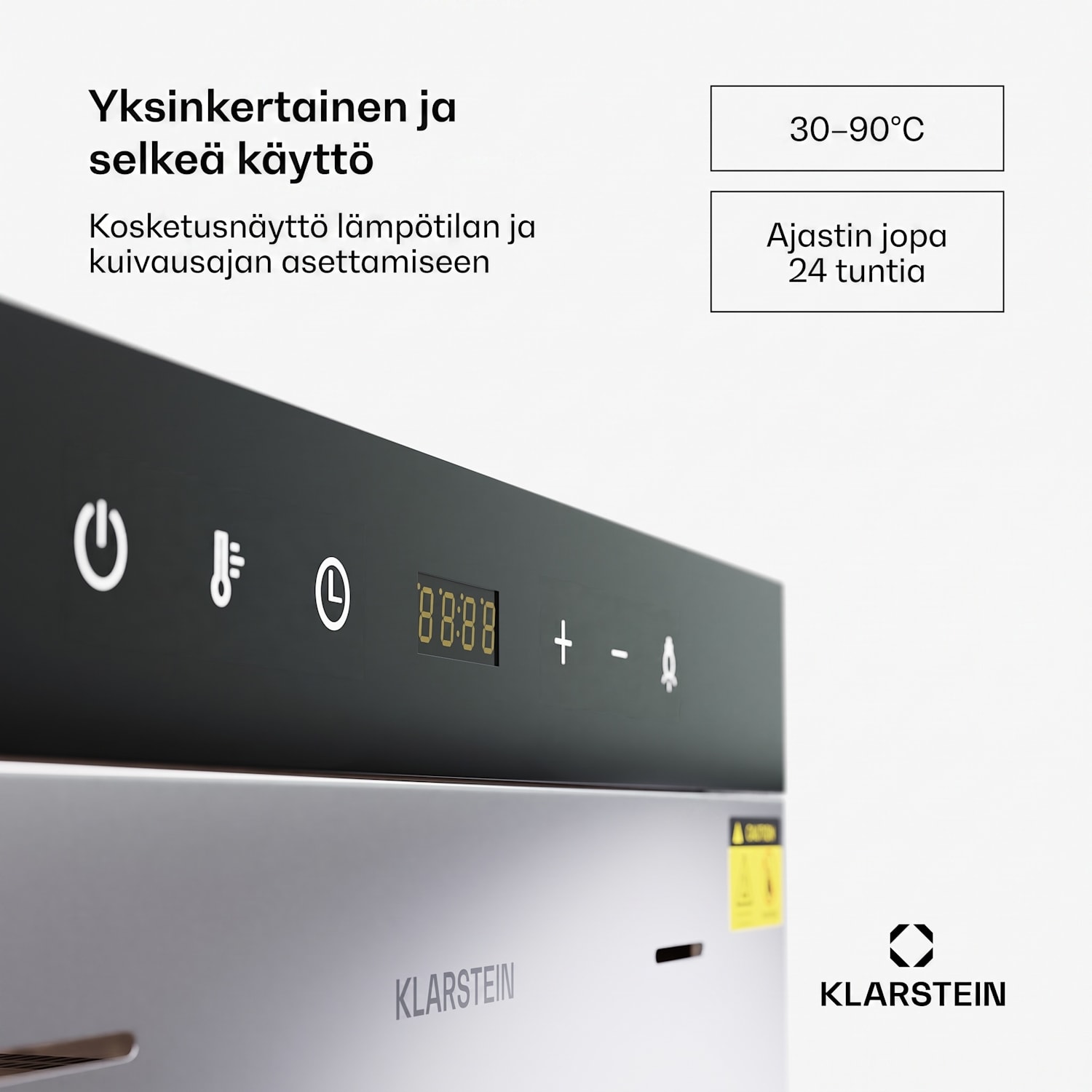 MasterJerky 350 kuivuri 2 000 watilla lämpötila-alue 30–90 °C 24 tunnin ajastin ruostumaton teräs 