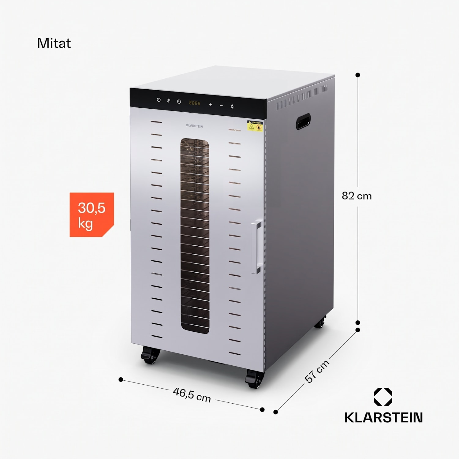 MasterJerky 350 kuivuri 2 000 watilla lämpötila-alue 30–90 °C 24 tunnin ajastin ruostumaton teräs 