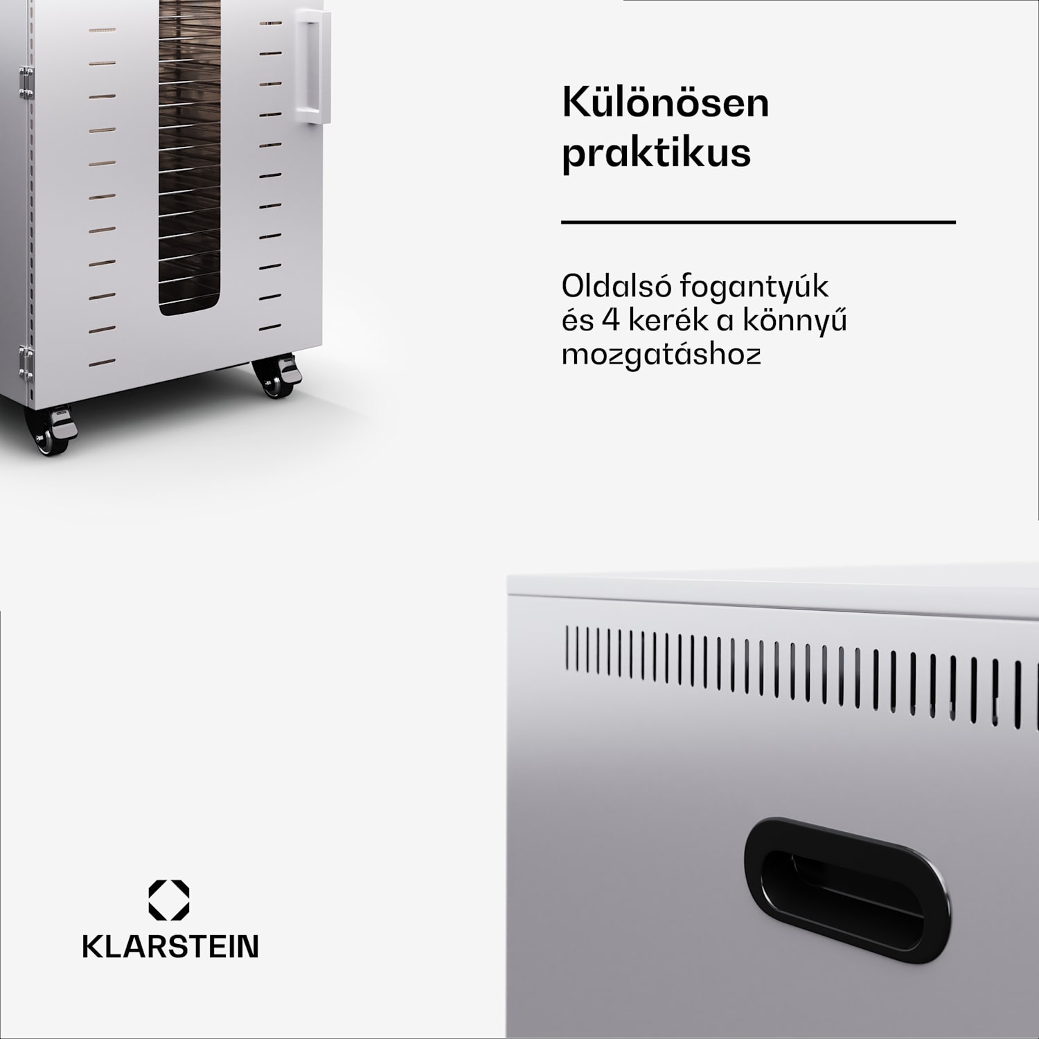 MasterJerky 350, szárító, teljesítmény 2 000 W, hőmérséklet-tartomány 30 - 90 °C, 24 órás időzítő, rozsdamentes acél 