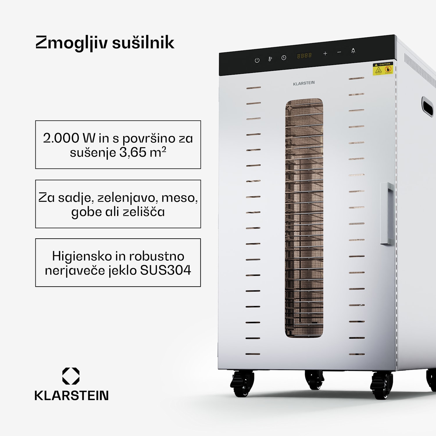 MasterJerky 350, sušilnik, moč 2 000 V, temperaturno območje 30 - 90 °C, 24-urni časovnik, nerjaveče jeklo 