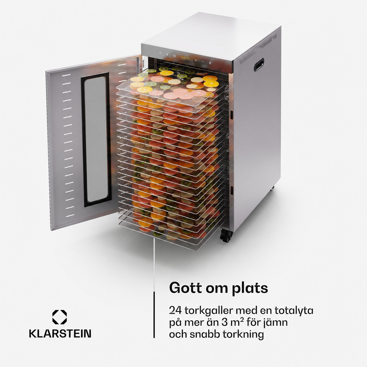 MasterJerky 350 torkugn med 2 000 W temperaturintervall från 30–90 °C med 24h-timer rostfritt stål 