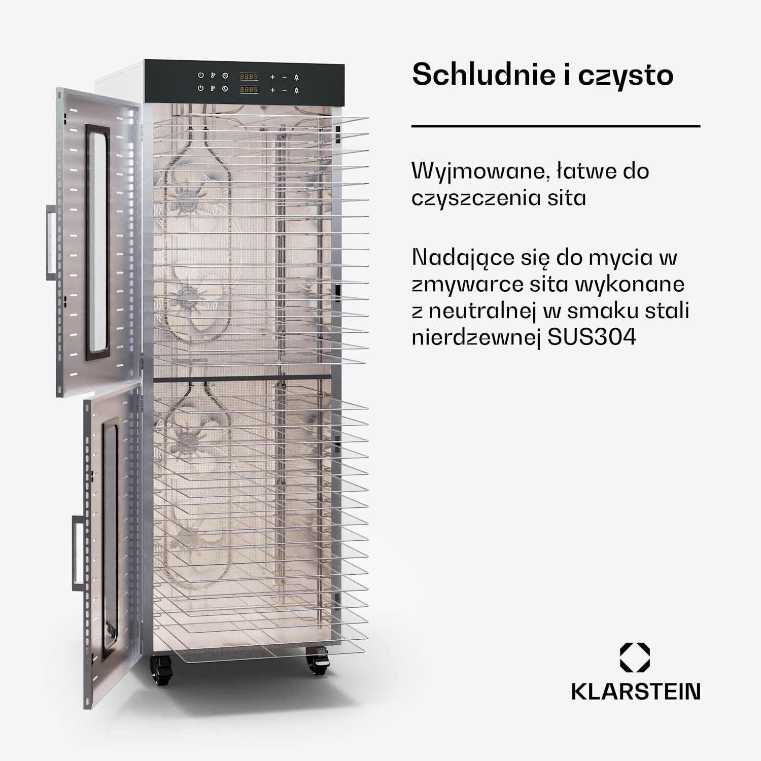 Master Jerky 500 Vertical, suszarka do grzybów i owoców, 3000 W, dwie komory, zakres temperatur 30-90°C 