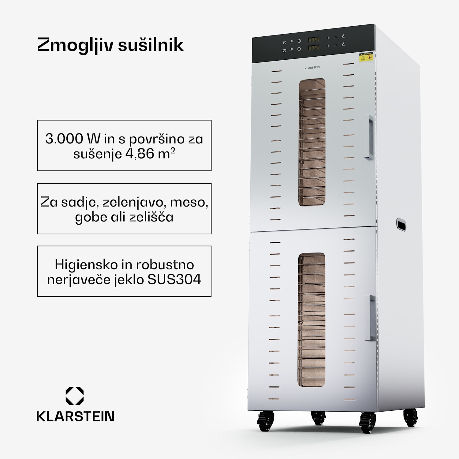 Master Jerky 500 Vertikal, sušilnik, 3 000 V, z dvema komorama, temperaturno območje 30-90 °C 