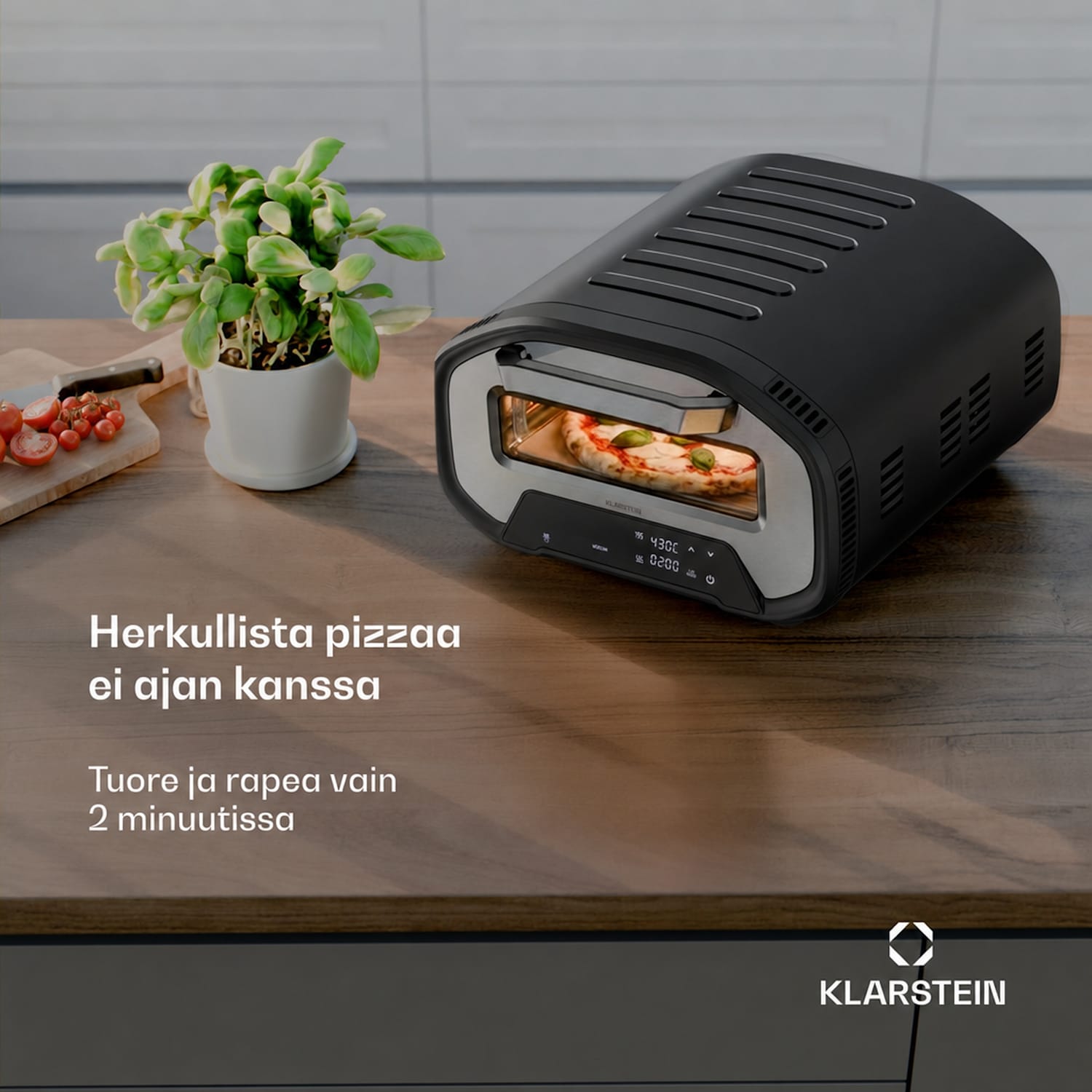 PizzaForno sähköinen pizzauuni 1700 W | 7 ohjelmaa + tallennustoiminto | digitaalinen näyttö 