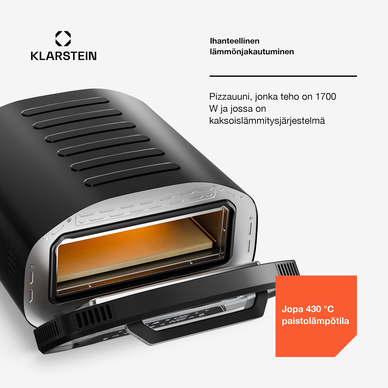 PizzaForno sähköinen pizzauuni 1700 W | 7 ohjelmaa + tallennustoiminto | digitaalinen näyttö 