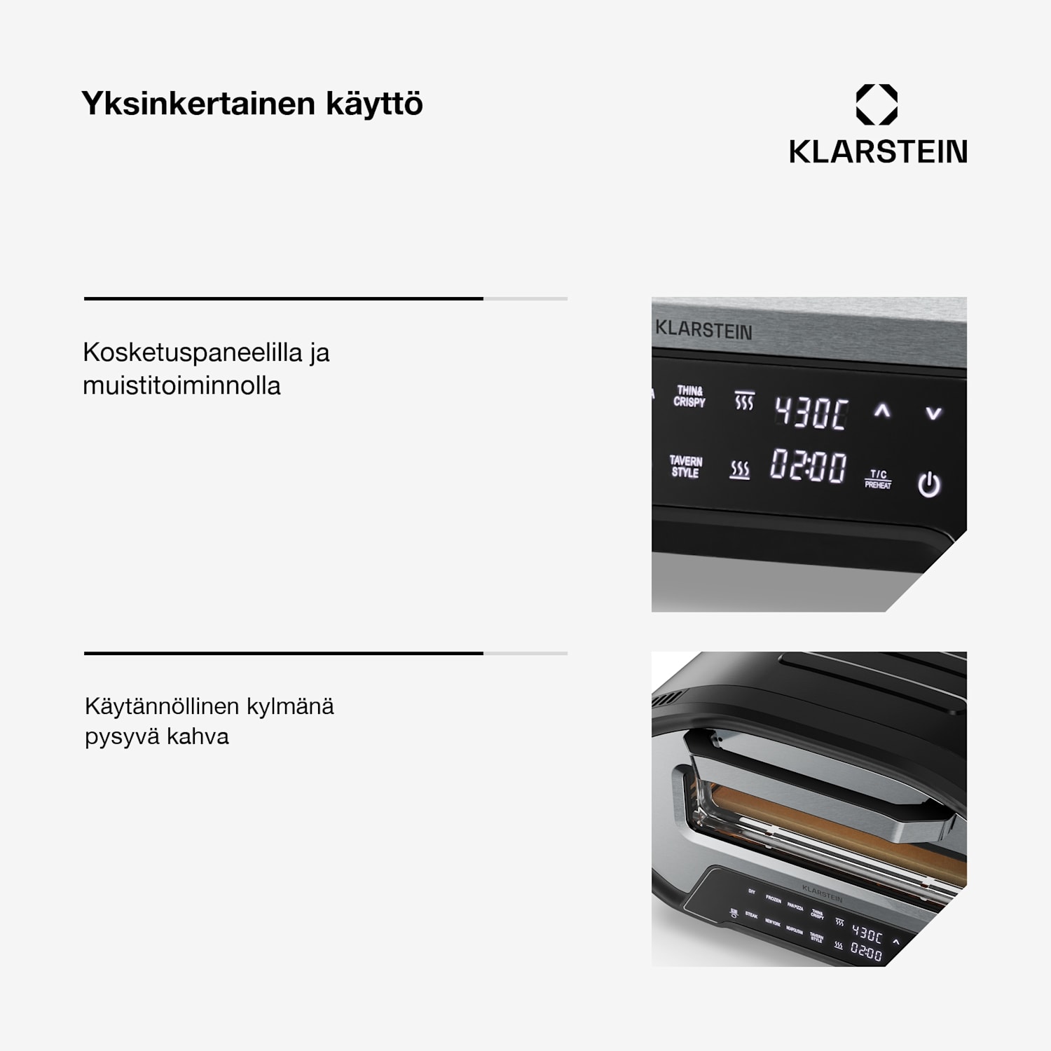 PizzaForno sähköinen pizzauuni 1700 W | 7 ohjelmaa + tallennustoiminto | digitaalinen näyttö 