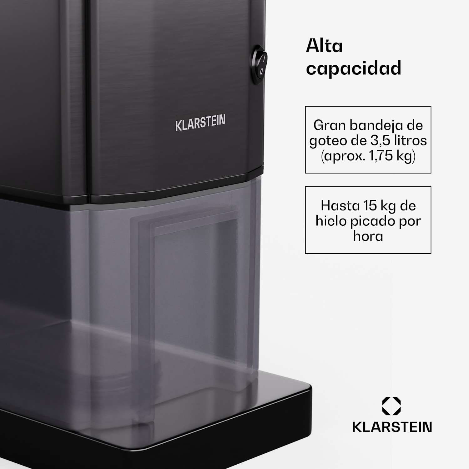 Picadora de hielo 15 kg/h Contenedor de hielo de 3,5 litros 