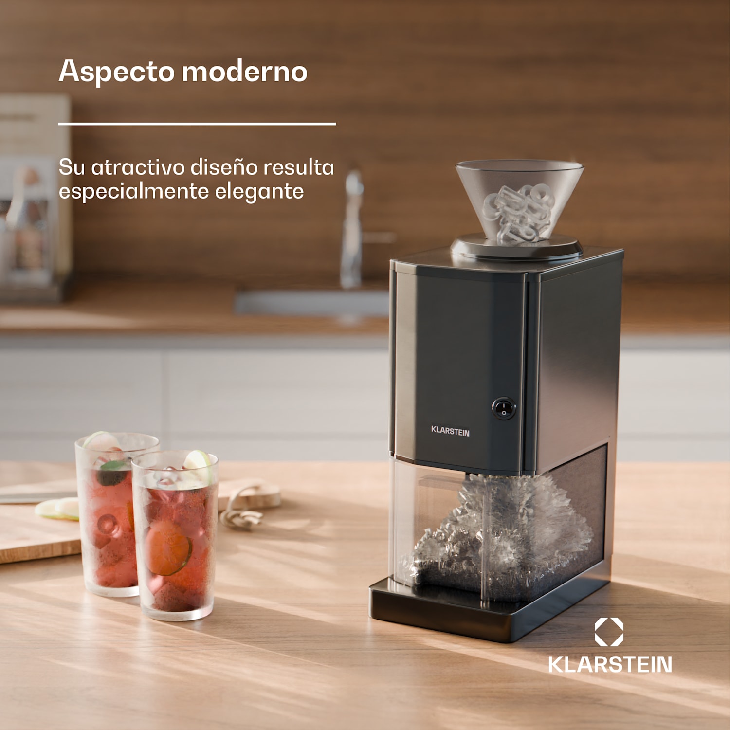 Picadora de hielo 15 kg/h Contenedor de hielo de 3,5 litros 