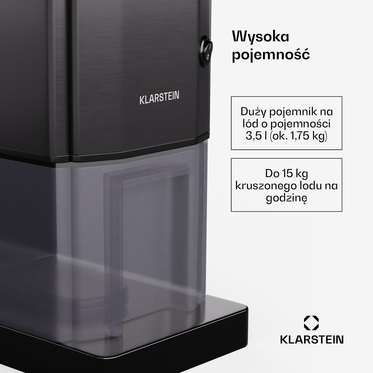 Icebreaker, kruszarka do lodu, 15 kg/h, pojemnik na lód 3,5 l 