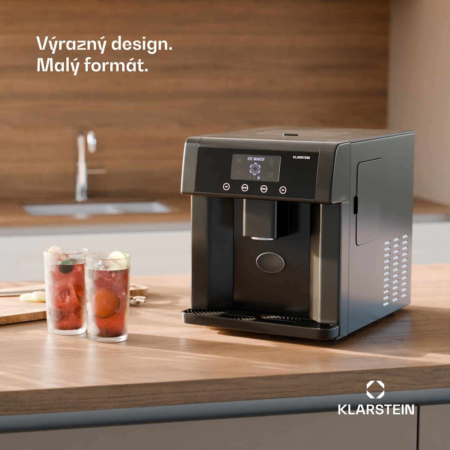 Eiszeit výrobník kostek ledu z nerezavějící oceli 3 velikosti kostek ledu stříbrný 