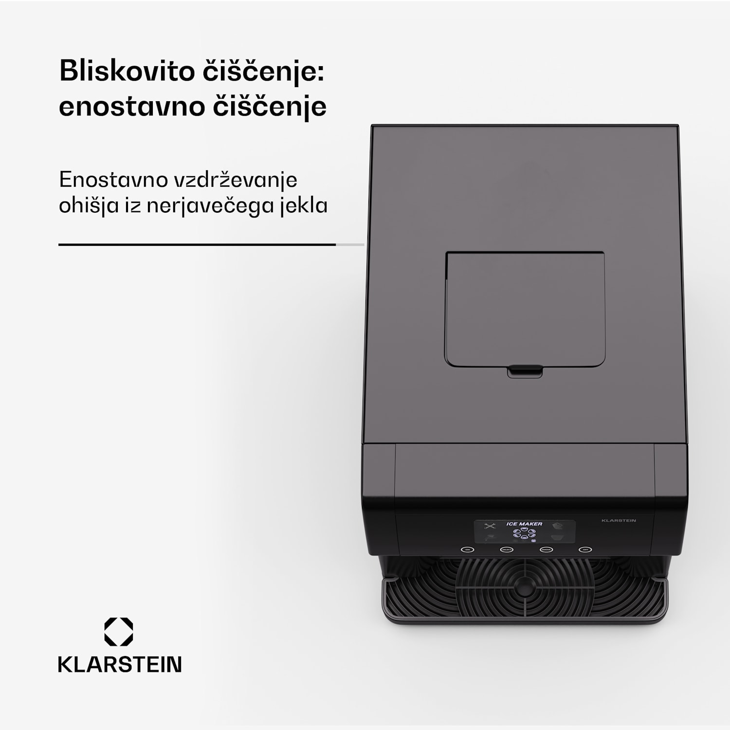 Eiszeit ledomat iz nerjavečega jekla 3 velikosti ledenih kock srebrna Črna