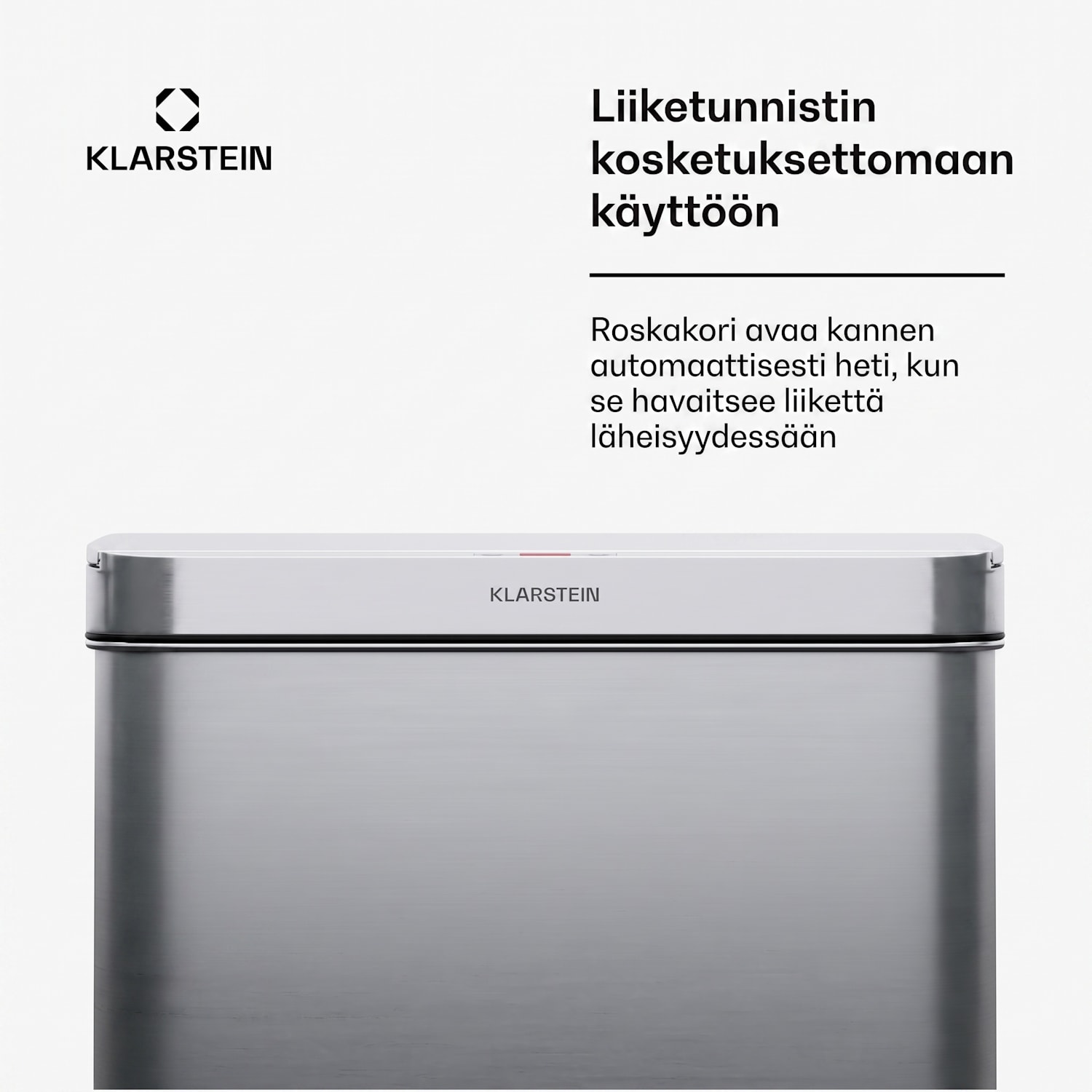Touchless sensorijätesäiliö 50 l ruostumatonta terästä Soft Close paristokäyttöinen LED-näyttö ajastin 