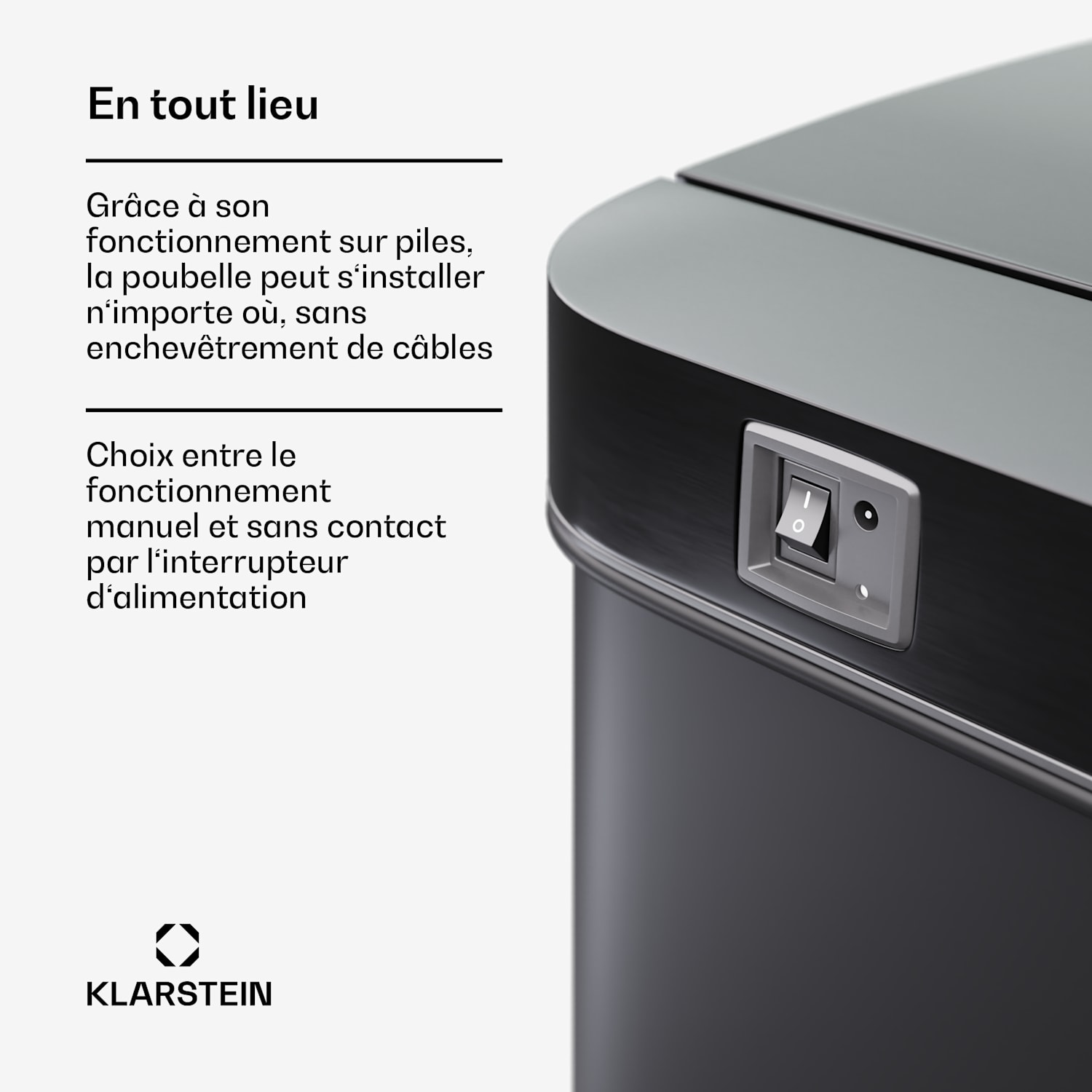 Touchless vuilnisbak met sensor 50 L rvs soft close leddisplay op batterijen timer 