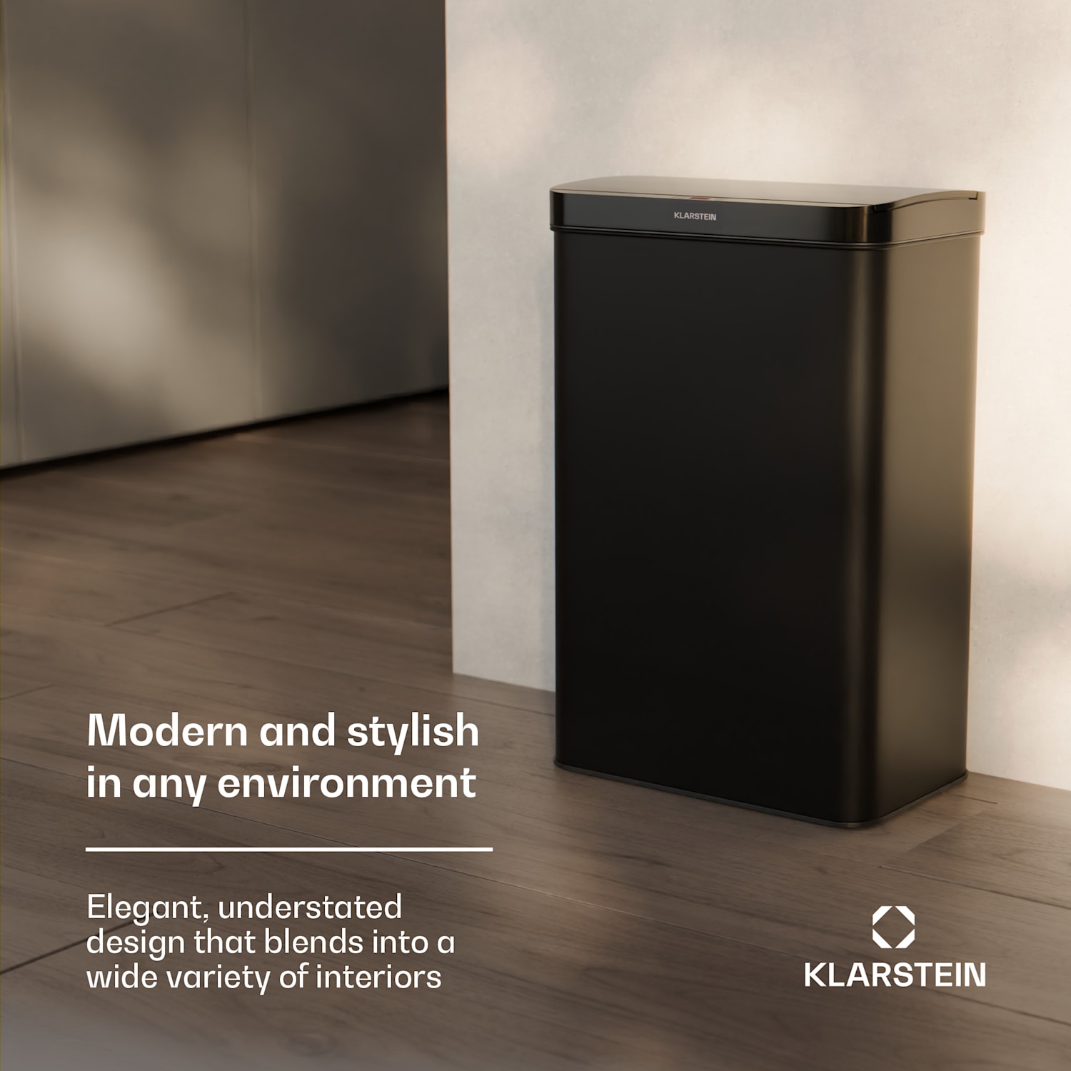 Touchless, szenzoros szemétkosár, 50 l, rozsdamentes acélból, Soft-Close záródás, elemes, LED kijelző, időzítő